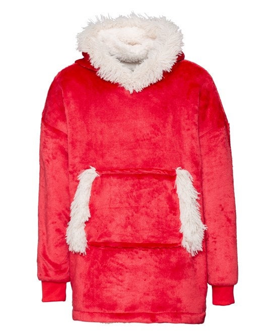 The Kids Ribbon oversized cosy reversible sherpa hoodie Christmas gift present Super-soft microfleece