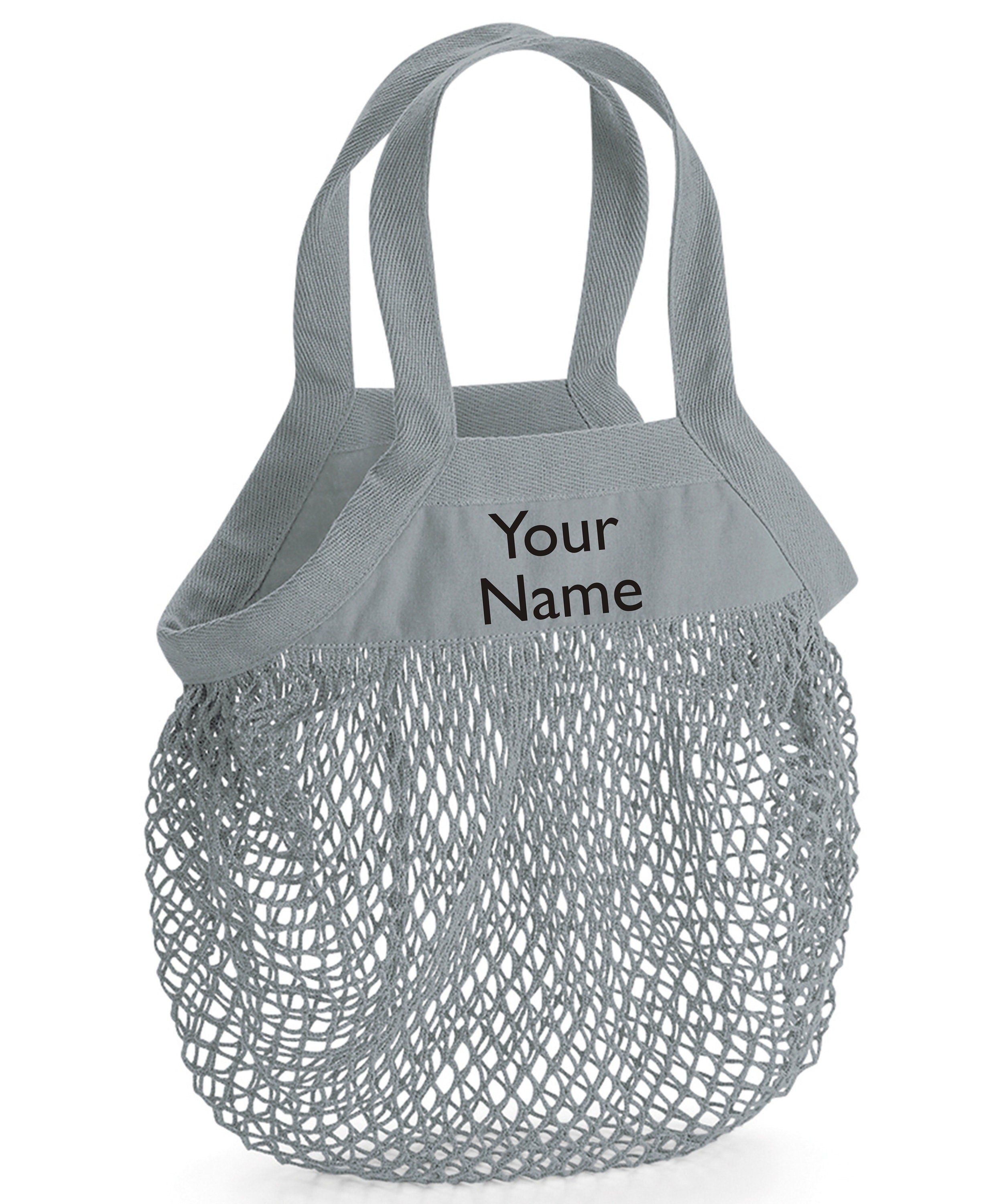 Organic Cotton Mesh 10L Reusuable Grocery Shopping Bag For Life with personalized name Gift Present