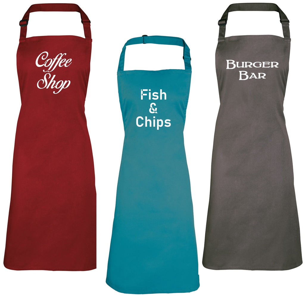 Personalised Premier Bib Apron Adult / Kitchen / Bar / Restaurant / Cafe / Shop / Chef / Waiters Wear Workwear Business Catering
