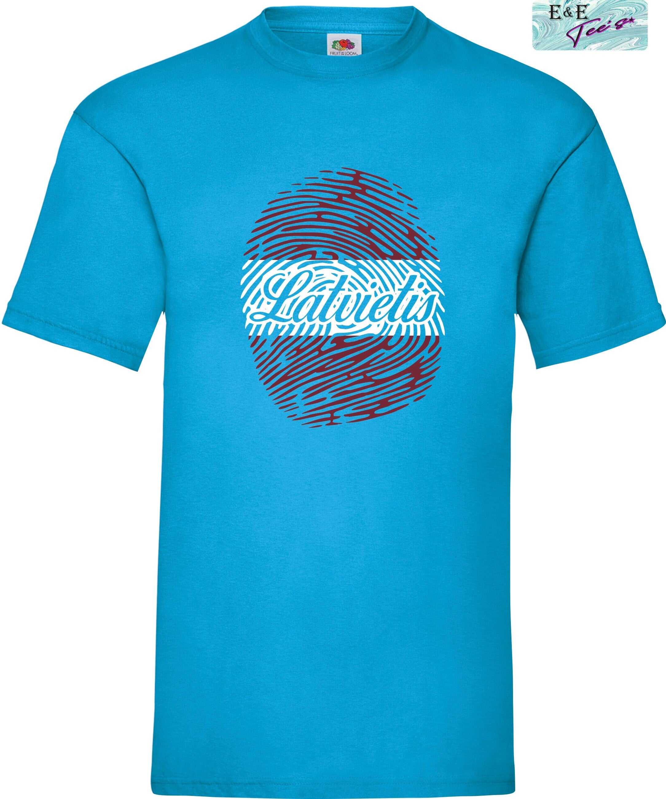 Latvietis fingerprint printed t-shirt Latvian Mens Patriotic Dāvana Latvija t krekls