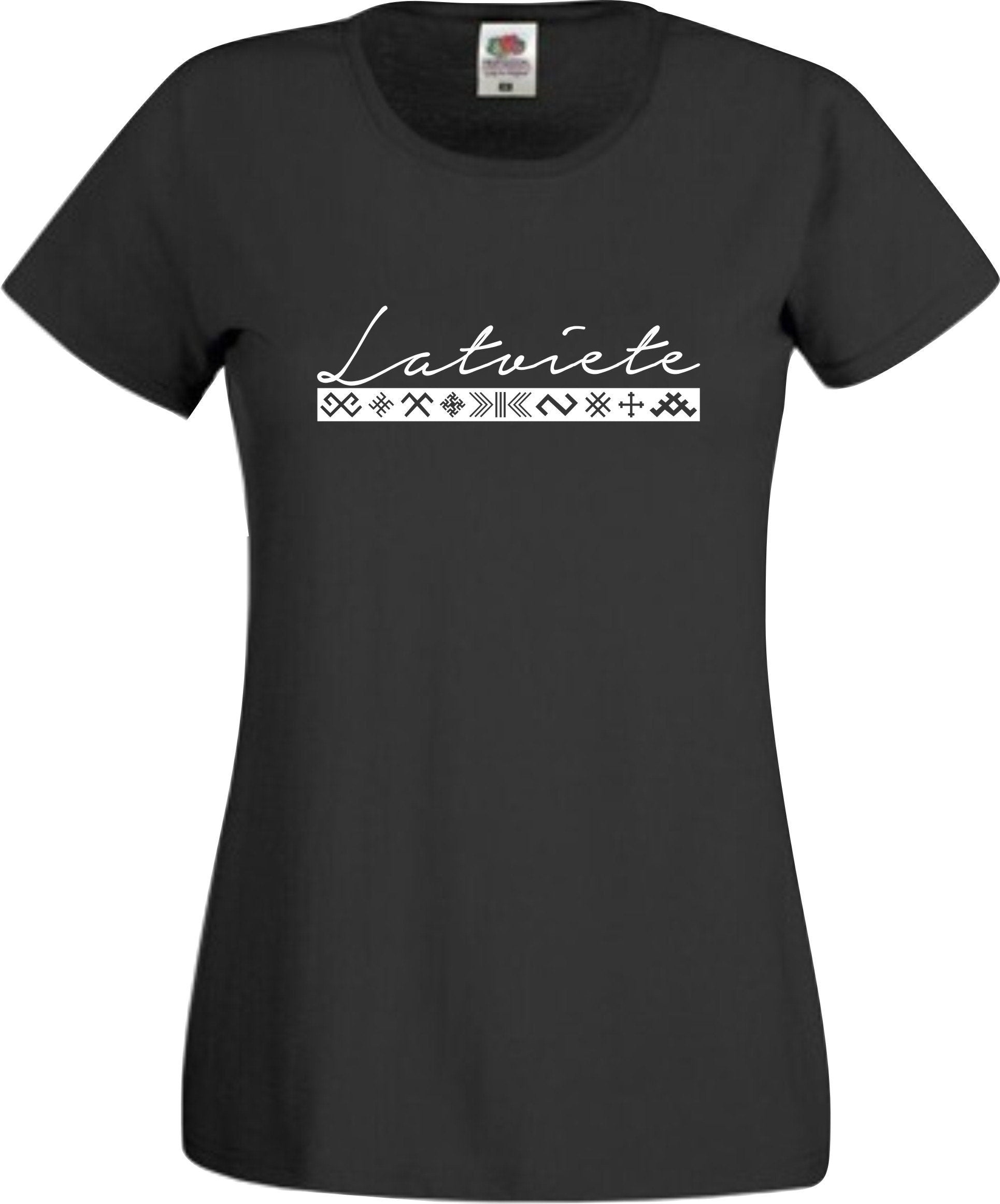Latviete lady fit printed t-shirt, Latvia, Latvian style patriotic Latviete t-krekls dāvana