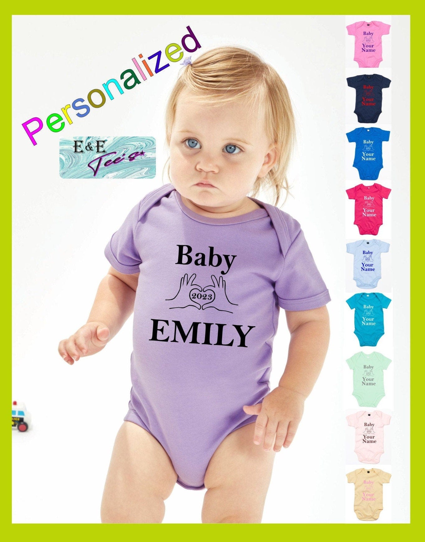 Baby 2023 Bodysuit Babybugz Baby unisex printed 10 colours Baby born New Mum gift