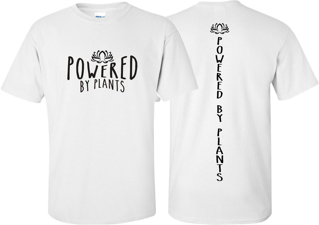 Powered By Plants Unisex T shirt Vegan Vegetarian Animal Lover