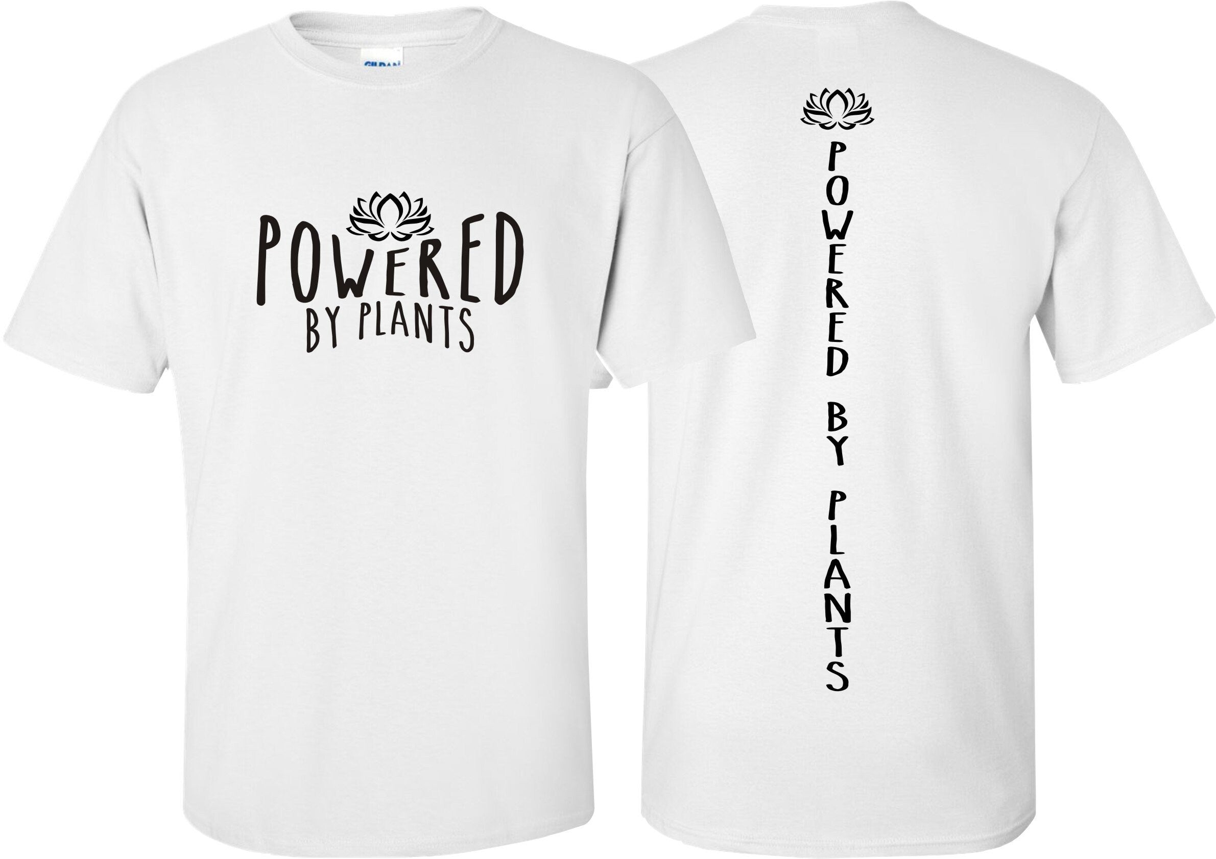 Powered By Plants Unisex T shirt Vegan Vegetarian Animal Lover