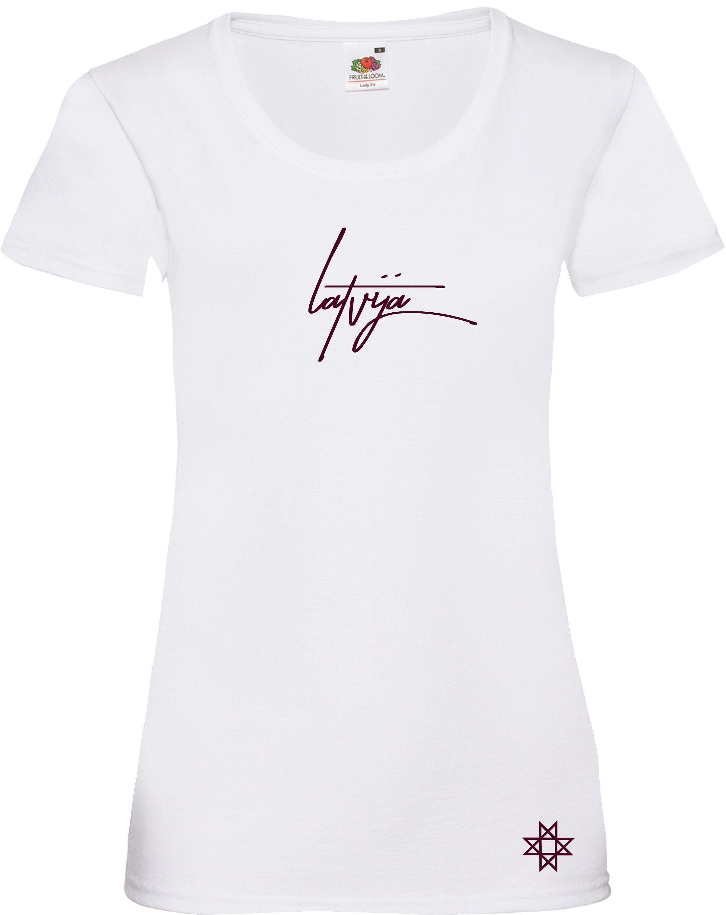 Latvija lady fit printed t-shirt, Latvia, Latvian style patriotic Latviete t-krekls dāvana