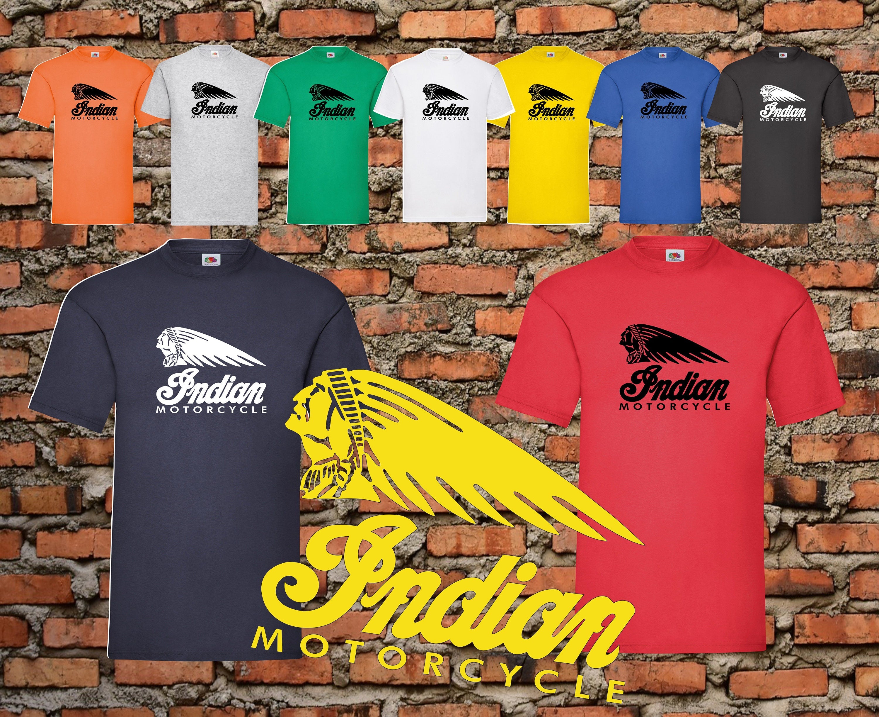 Indian Motorcycle Mens /Unisex Classic Motorbike Chopper Biker Bike T shirt Top Vintage