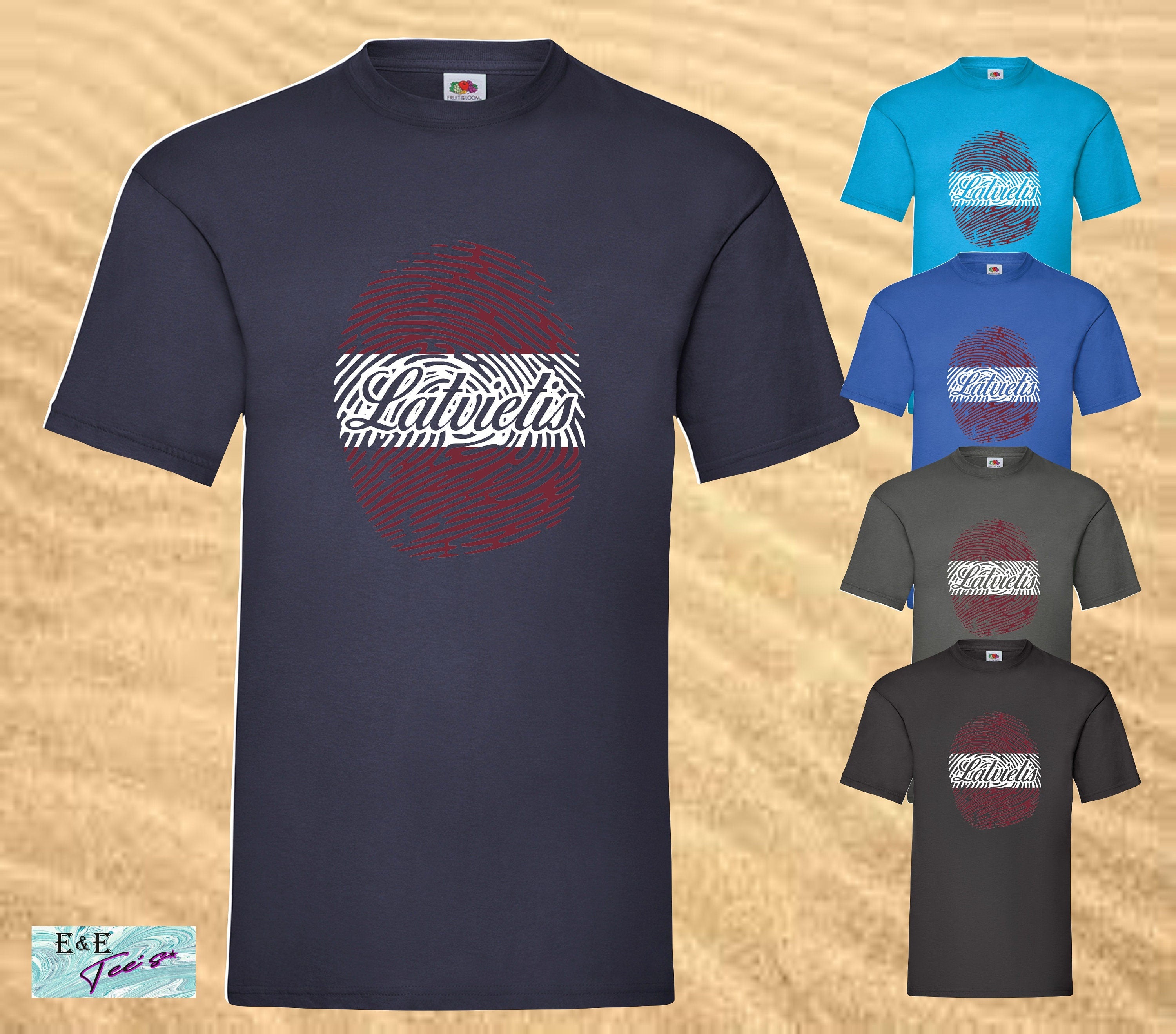 Latvietis fingerprint printed t-shirt Latvian Mens Patriotic Dāvana Latvija t krekls