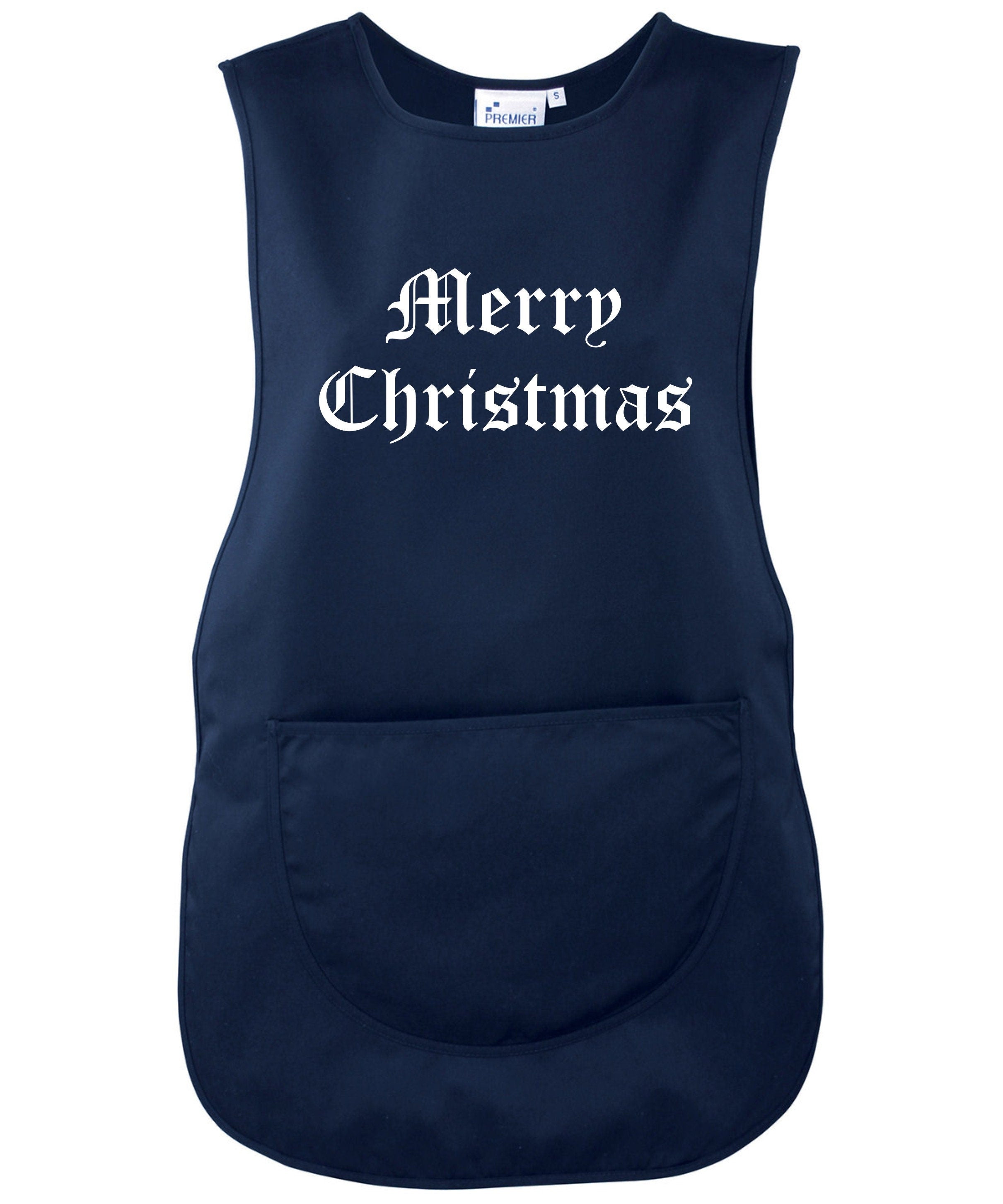 Tabard Apron Merry Christmas Santa's helper with pocket Premier Cleaning Unisex Workwear