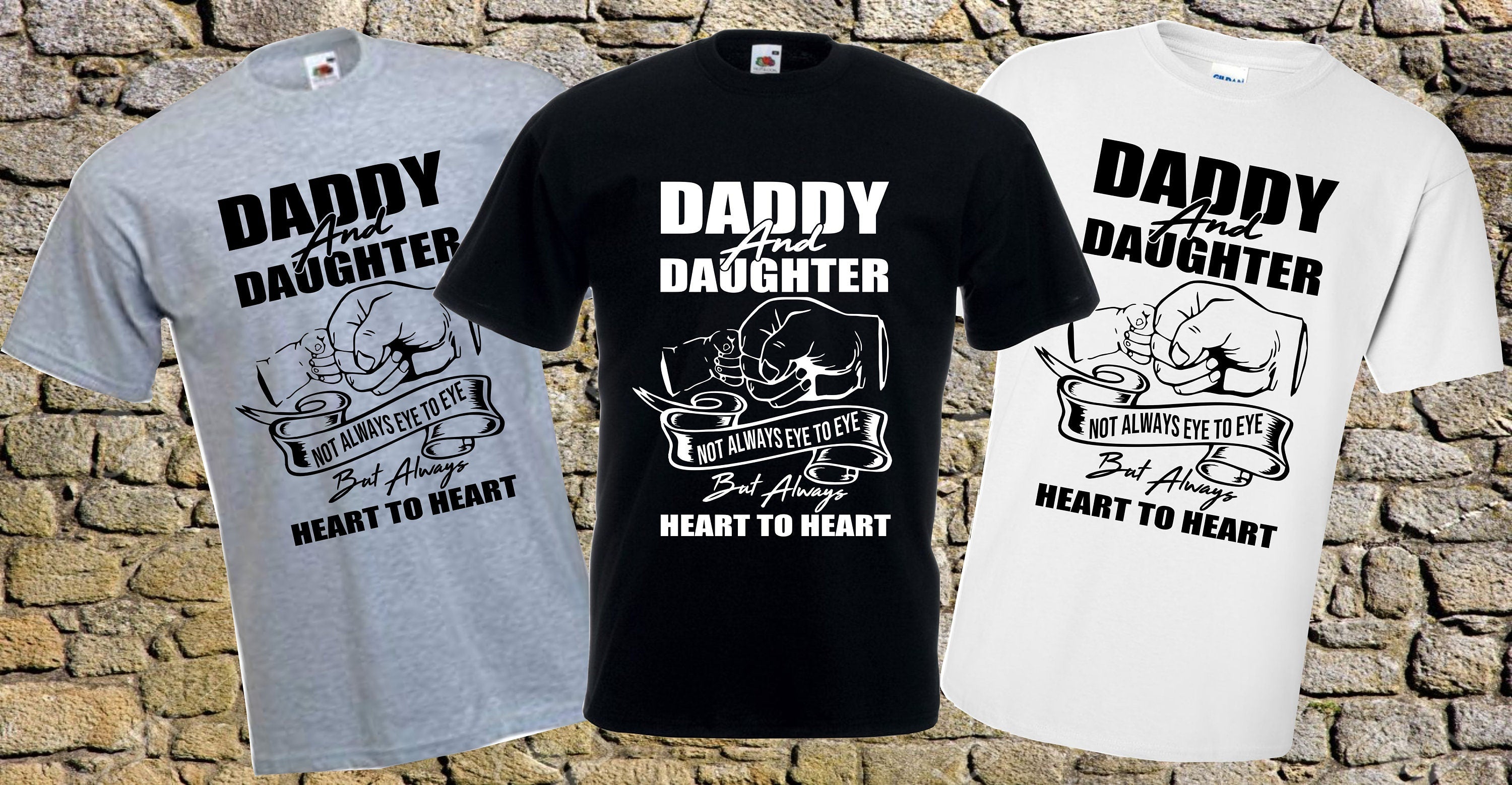 DADDY And DAUGHTER Heart to Heart Father Day Gift for Dad T SHIRT