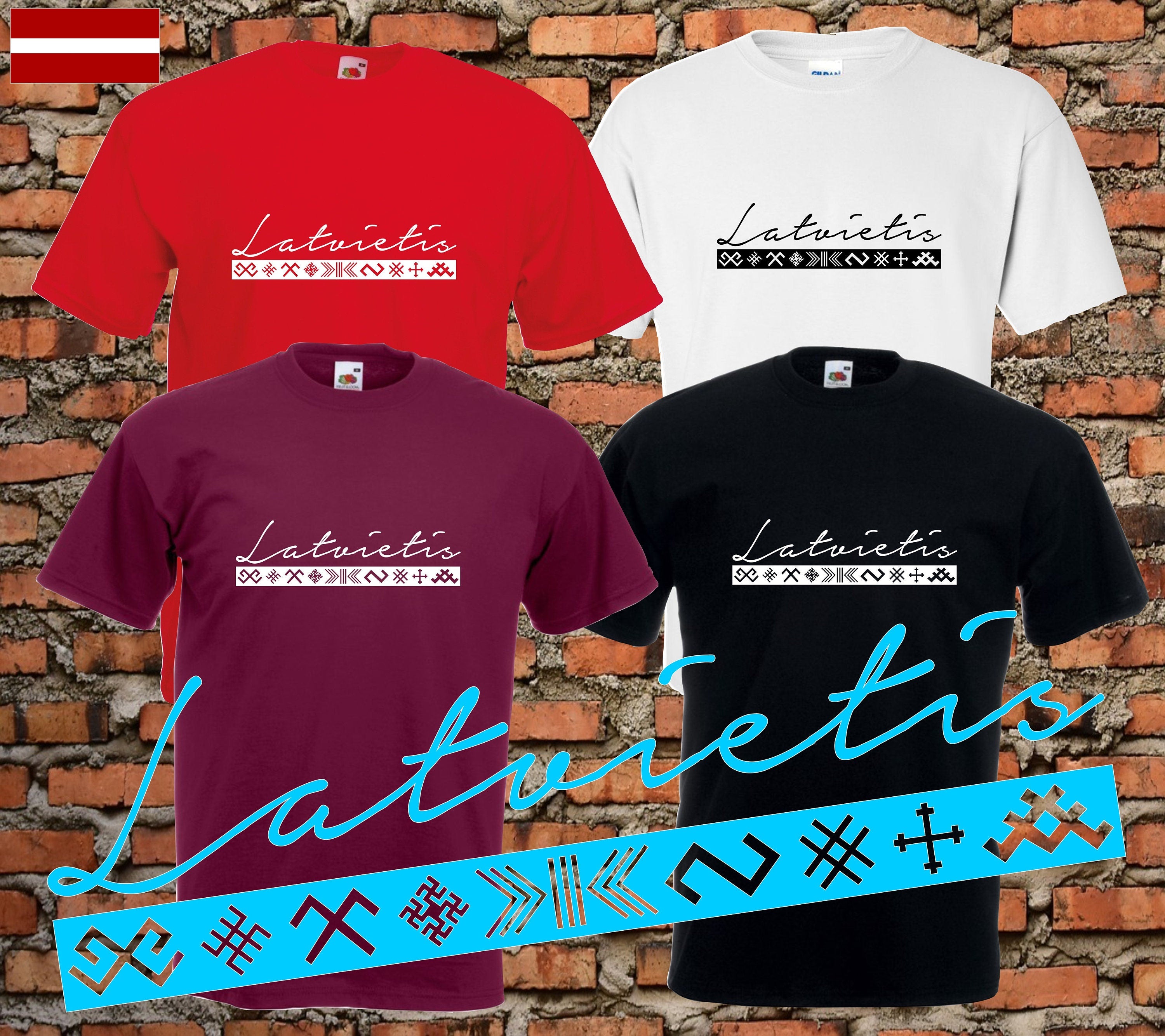 Latvietis printed t-shirt Latvian Mens Patriotic Dāvana Latvija t krekls Gift