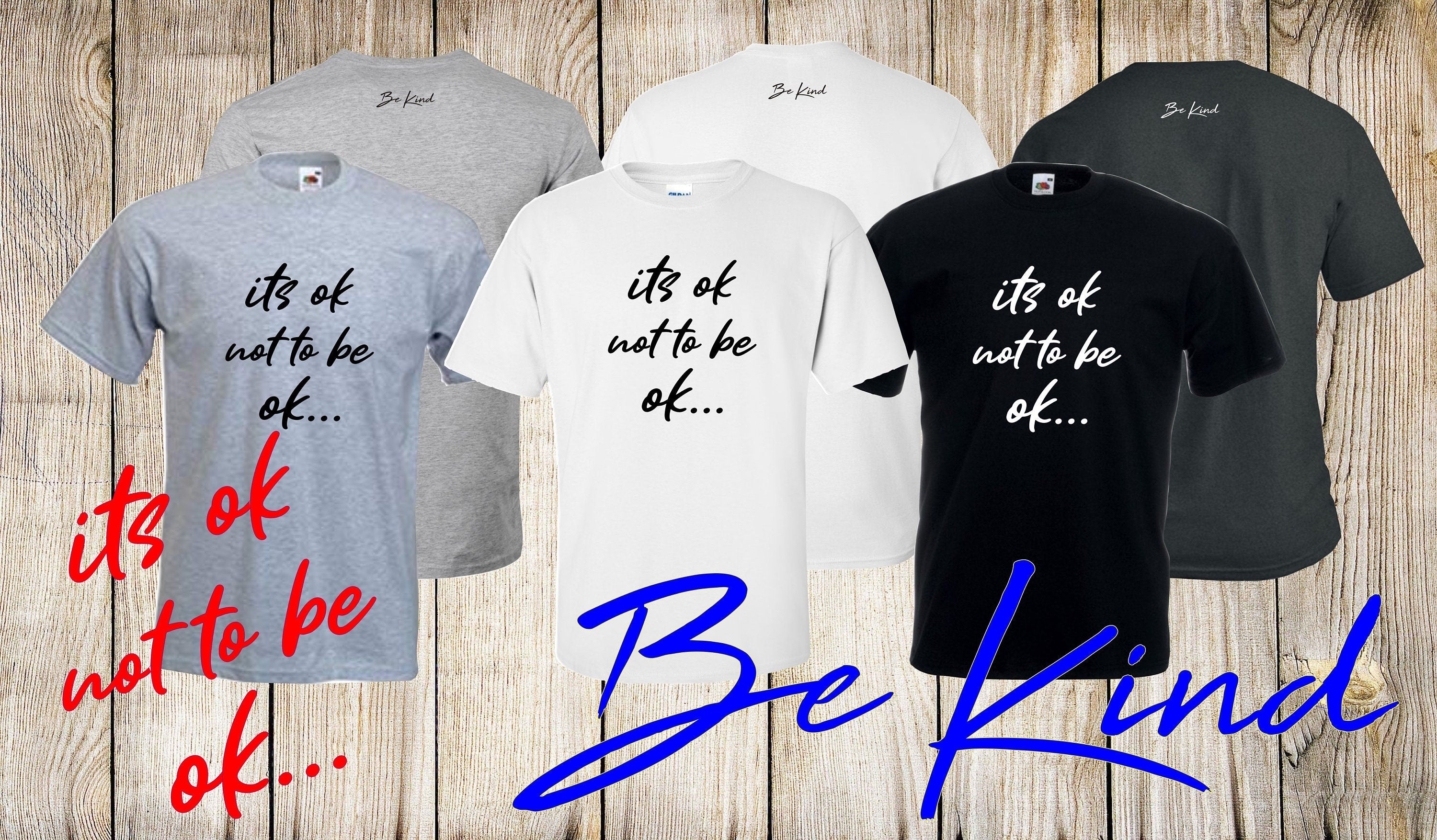 It's ok not to be ok Be Kind Mental Health Awareness Unisex Tee T shirt (S-XXXL)