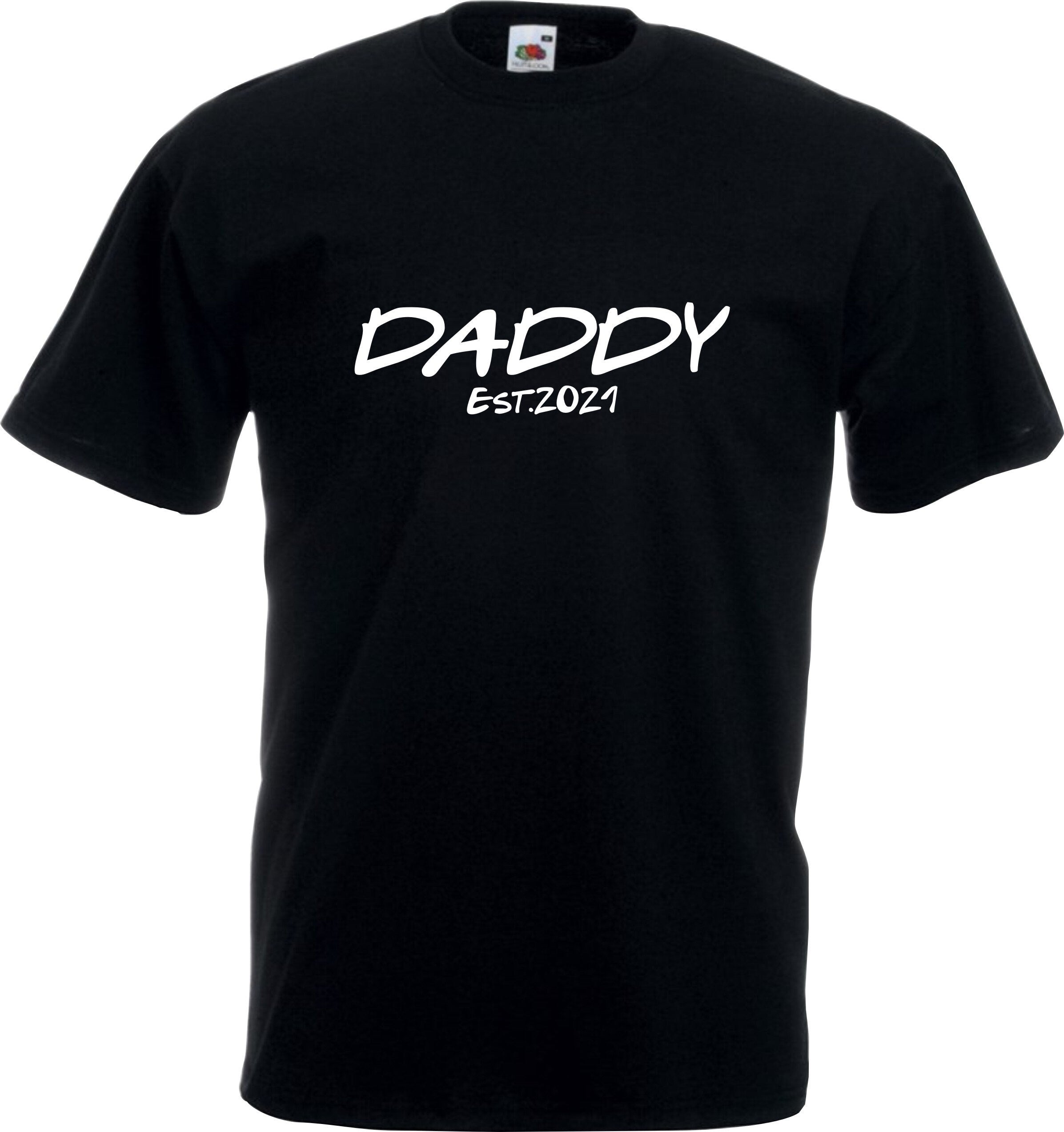 Daddy Established 2021 printed t-shirt, New Dad Baby born Gift Present