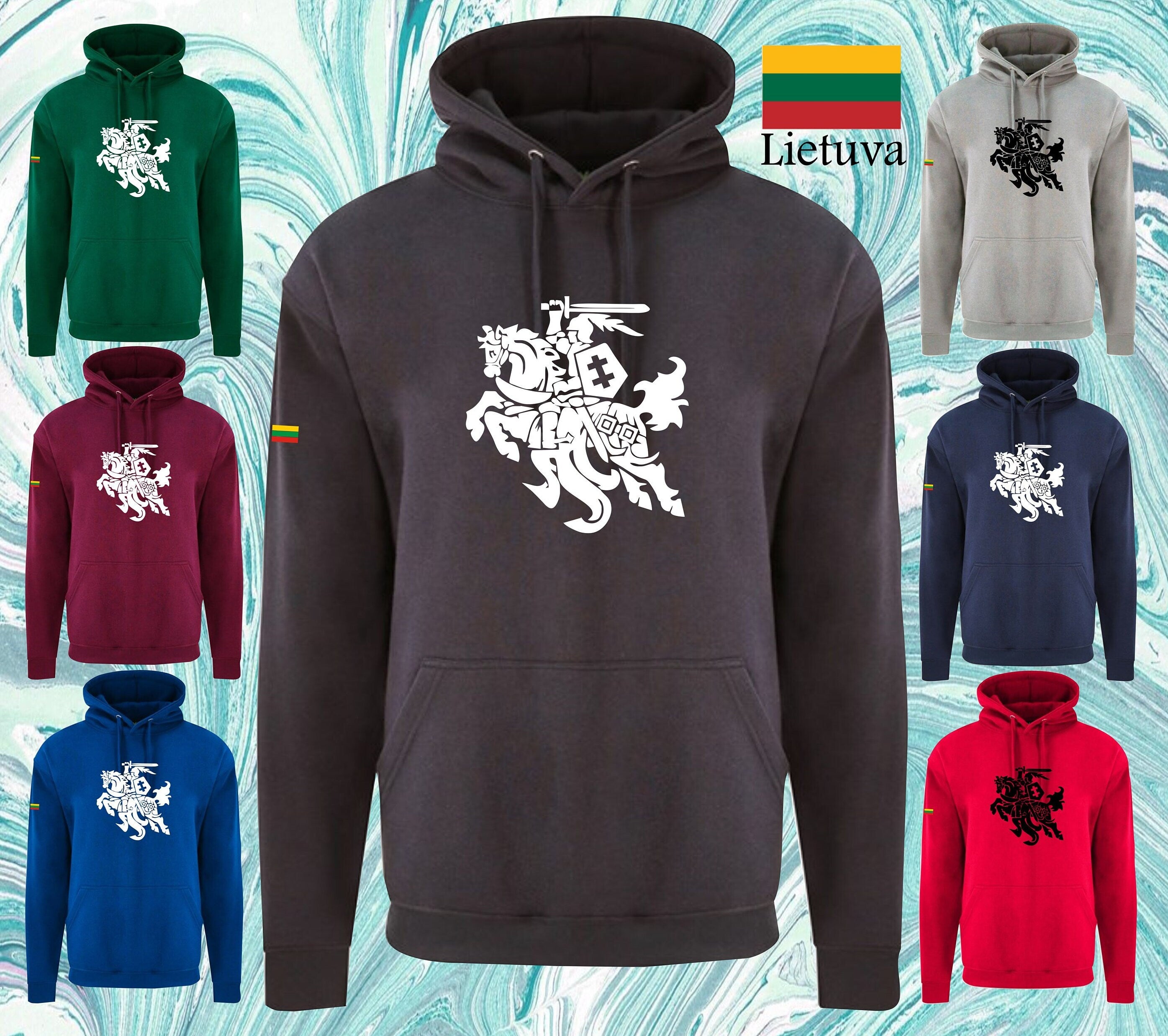 Lietuva Lithuanian style myliu lietuva vytis Lithuania Unisex Hoodie Jumper