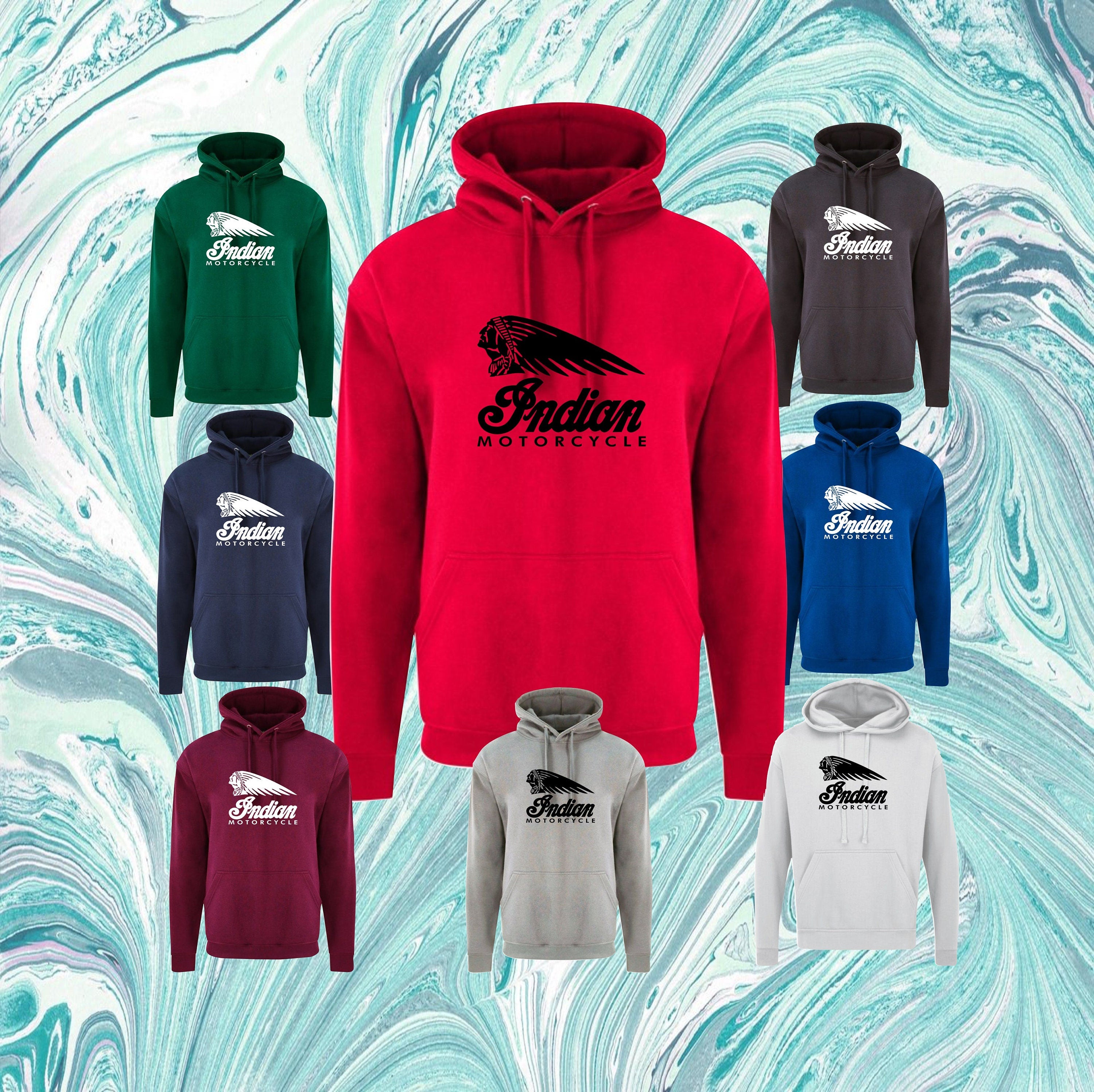 Indian Motorcycle Mens /Unisex Hoodie Classic Motorbike Chopper Biker BikeTop Vintage Hoodie