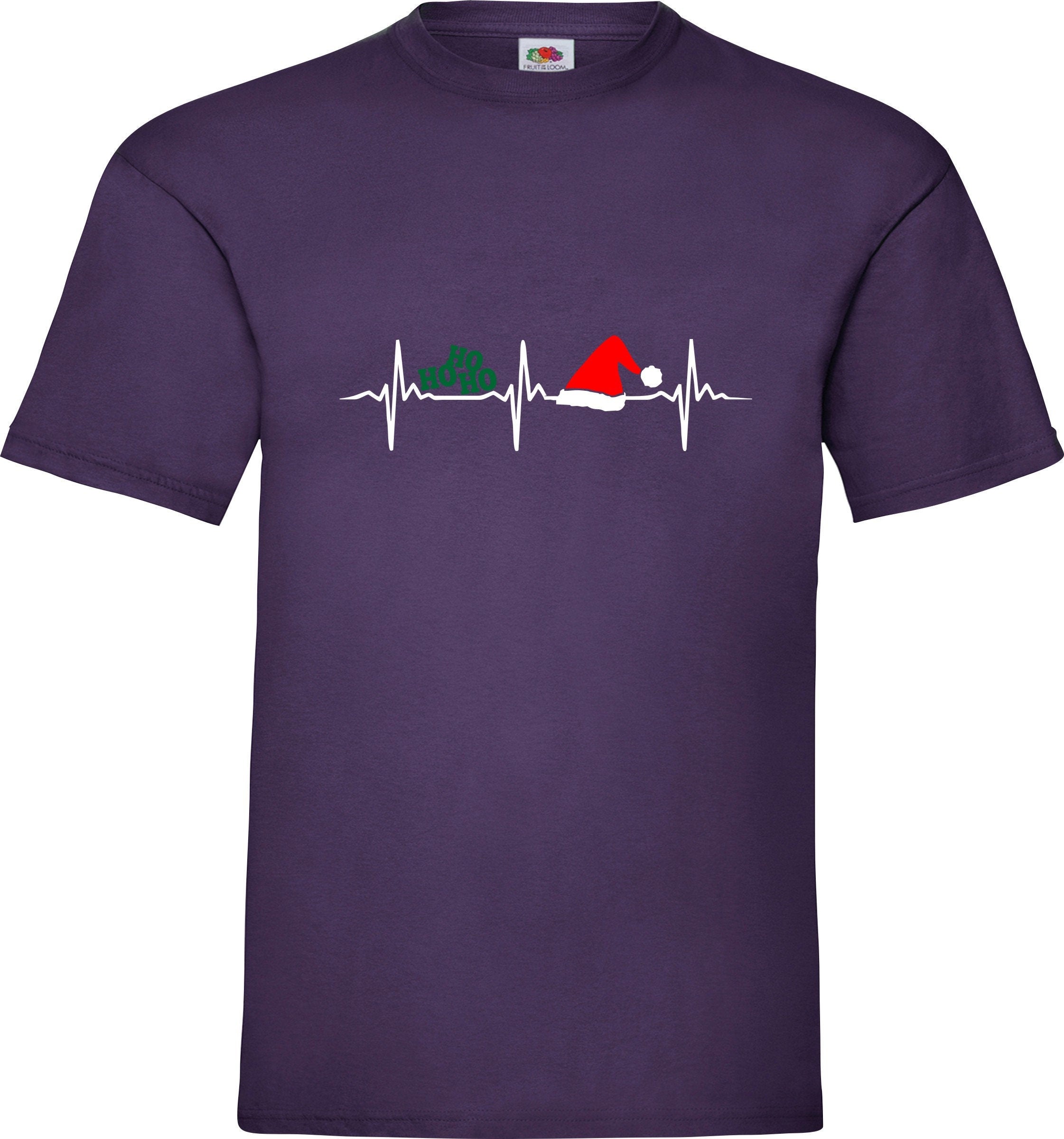 Merry Christmas Heartbeat Santa Top Tee Unisex Kids / Adults Top present gift