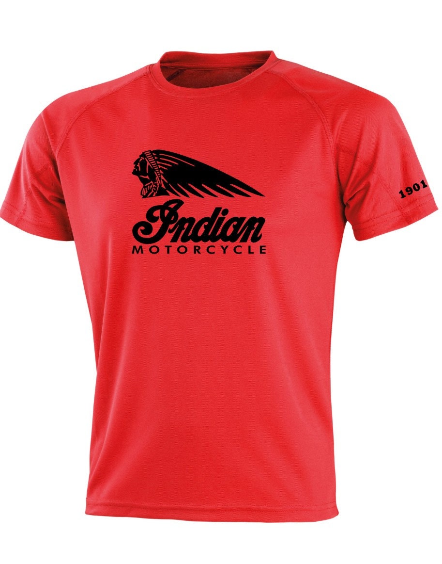 Indian Motorcycle Mens /Unisex Classic Motorbike Chopper Biker Bike T shirt Top Vintage top 100% Polyester 9 Colours (S-XXXL)