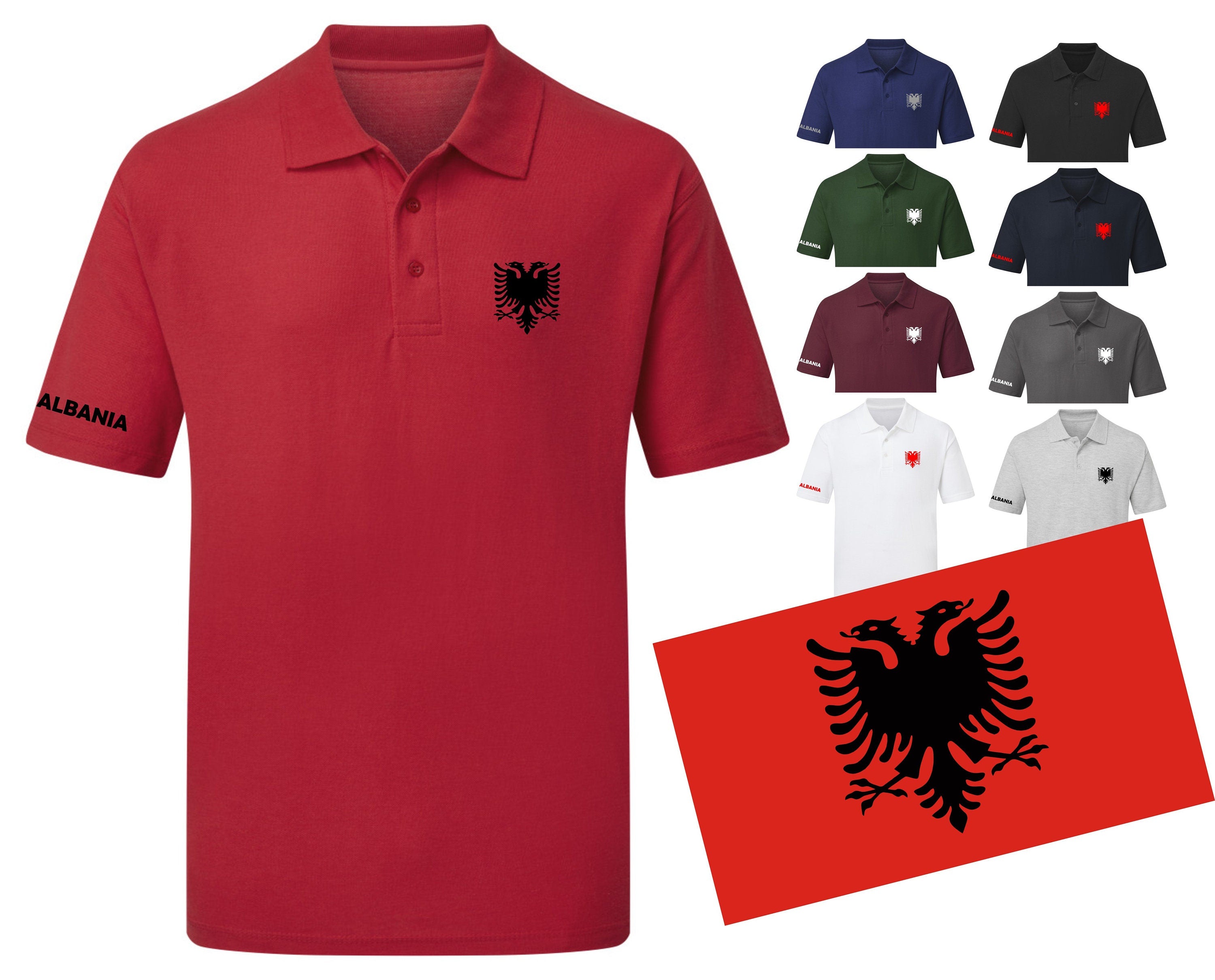 Albania Polo Shirt Albanian style double-headed eagle XS - XXXXXL UNISEX