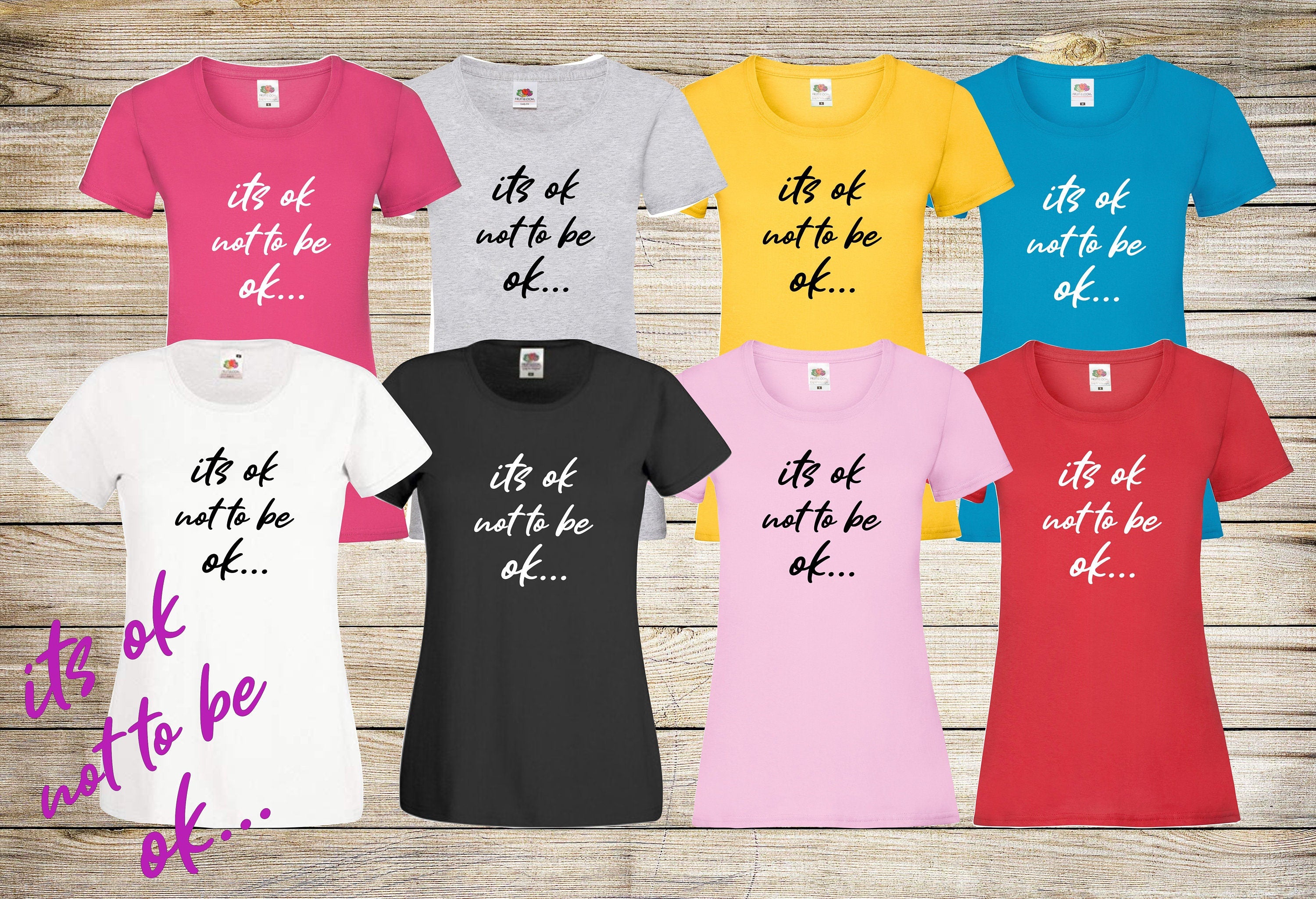It's ok not to be ok printed t-shirt be kind mental health awareness