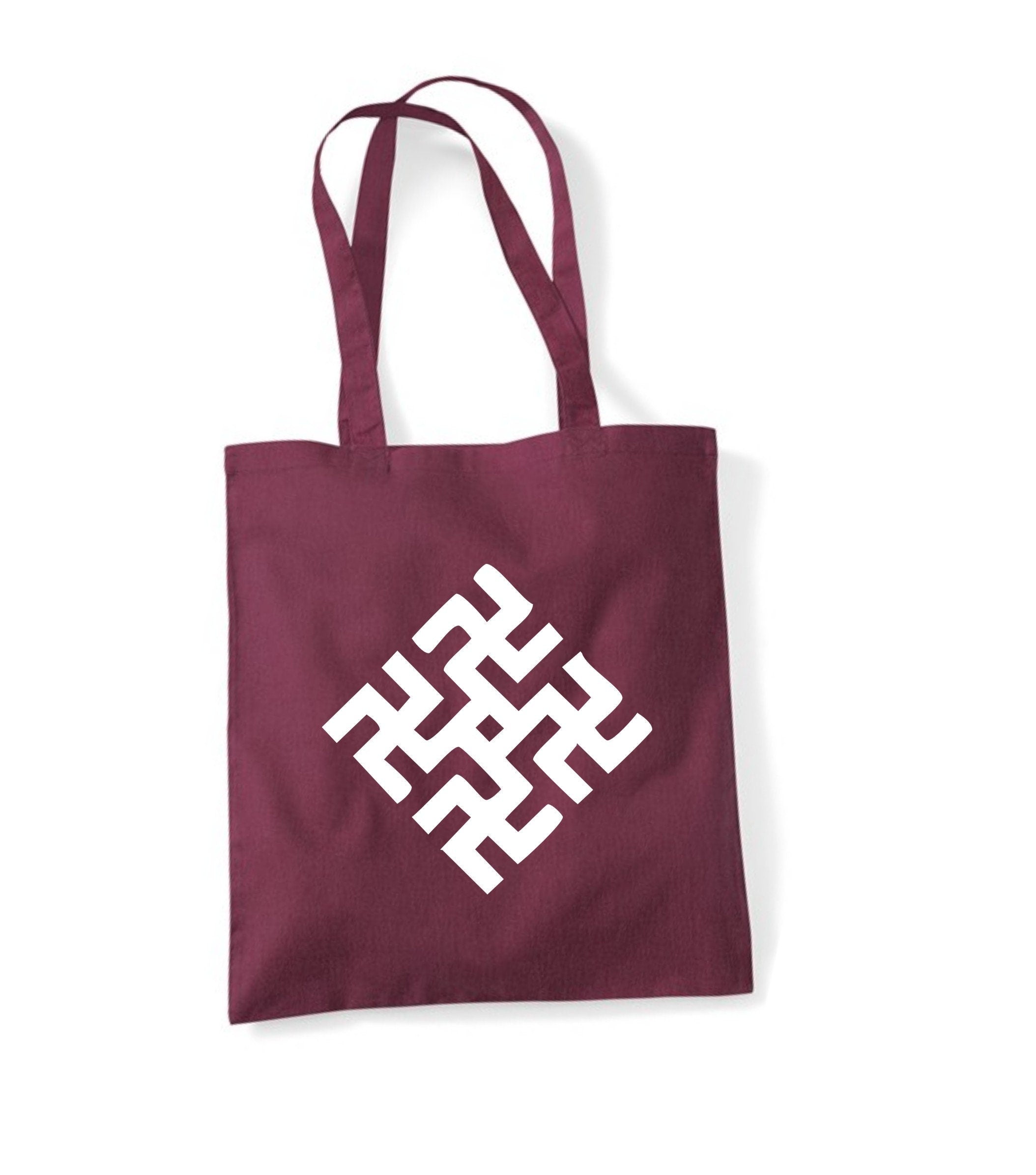 Tote bag  Latvian style  burgundy Shopping bag for life long handles Latvia gift present davana Latvija