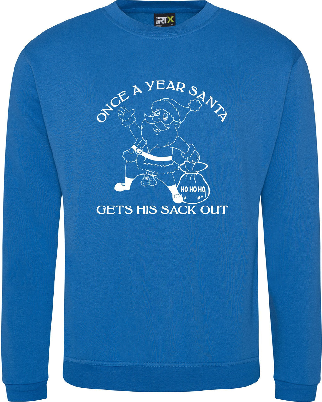 Once a year Santa get his sack out Christmas Jumper rude joke funny Sweatshirt S-XXXXXL