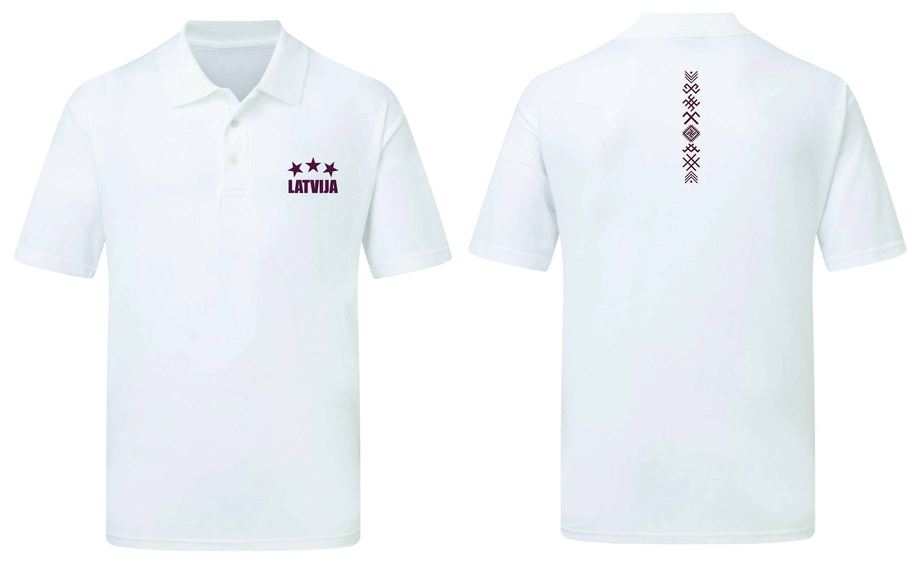 Latvija polo shirt burgundy 3 stars jumis symbols 3 zvaigznes Latvija (XS-XXXXXL) Unisex Polo Top shirt