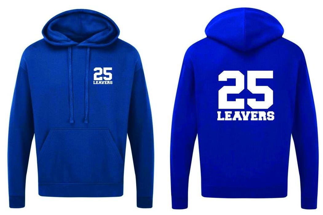 Leavers Hoodie Primary / High Schools, Colleges & Universities  Multicolours Unisex Leavers 2025 Kids and Adults sizes