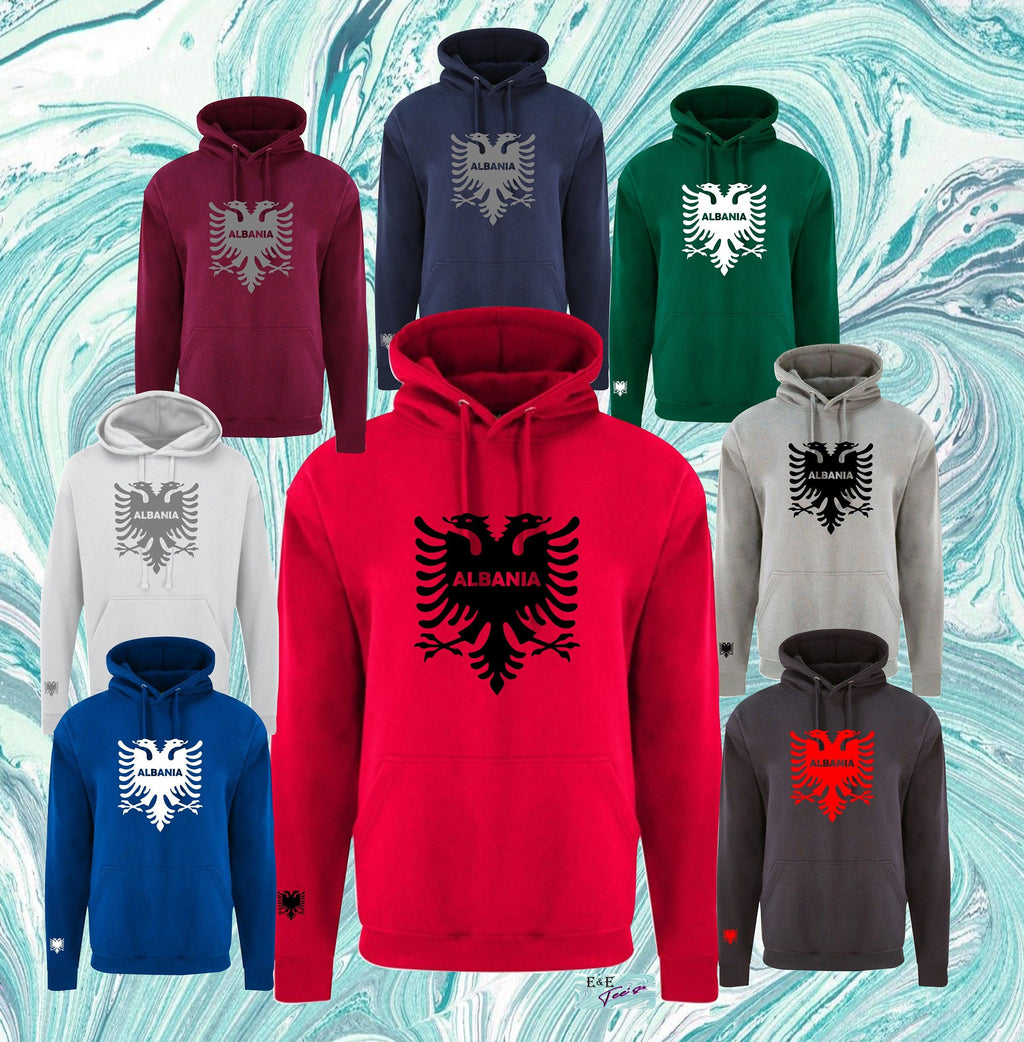 Albania Hoodie Albanian style double-headed eagle Albanian flag Unisex  Hooded Jumper