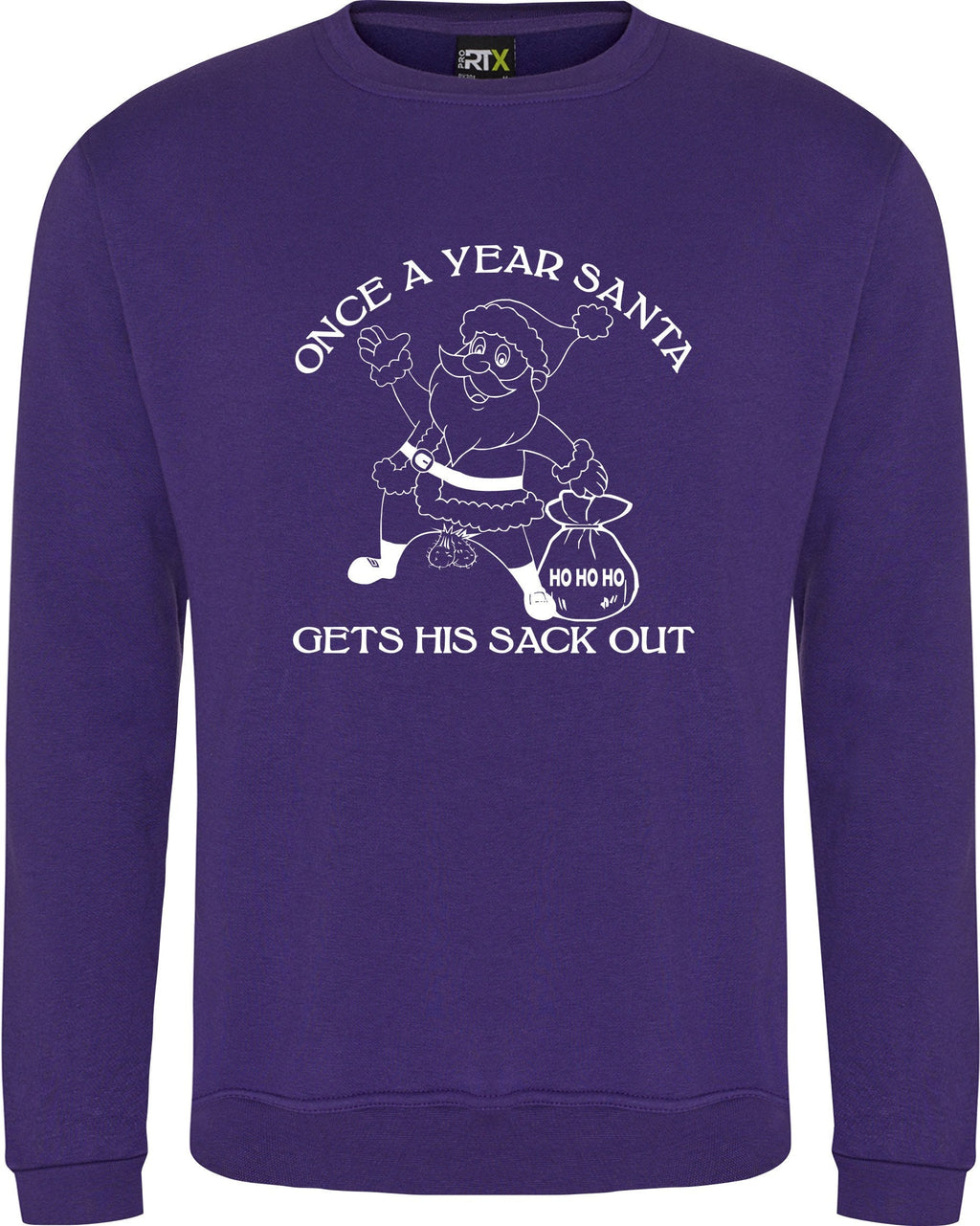 Once a year Santa get his sack out Christmas Jumper rude joke funny Sweatshirt S-XXXXXL