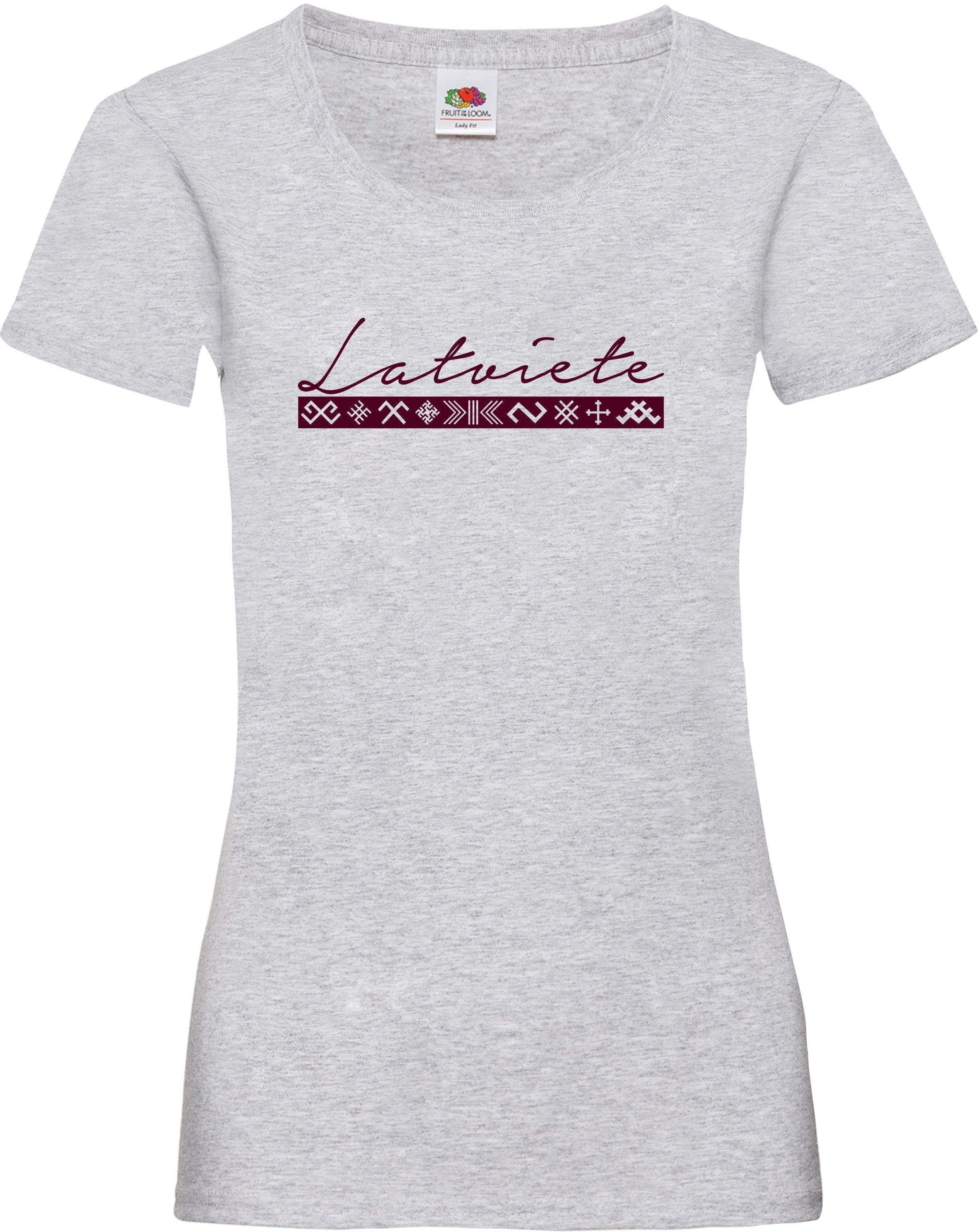 Latviete lady fit printed t-shirt, Latvia, Latvian style patriotic Latviete t-krekls dāvana