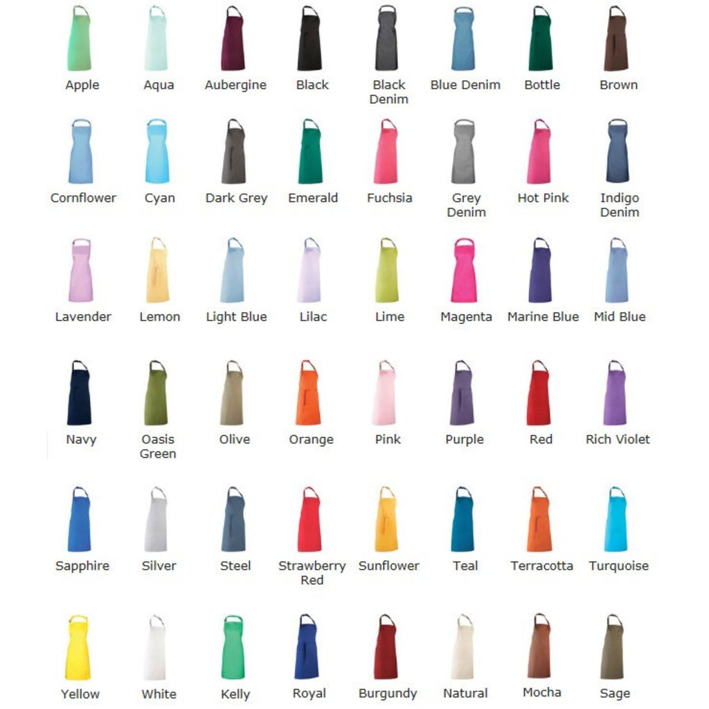 Personalised Premier Bib Apron Adult / Kitchen / Bar / Restaurant / Cafe / Shop / Chef / Waiters Wear Workwear Business Catering