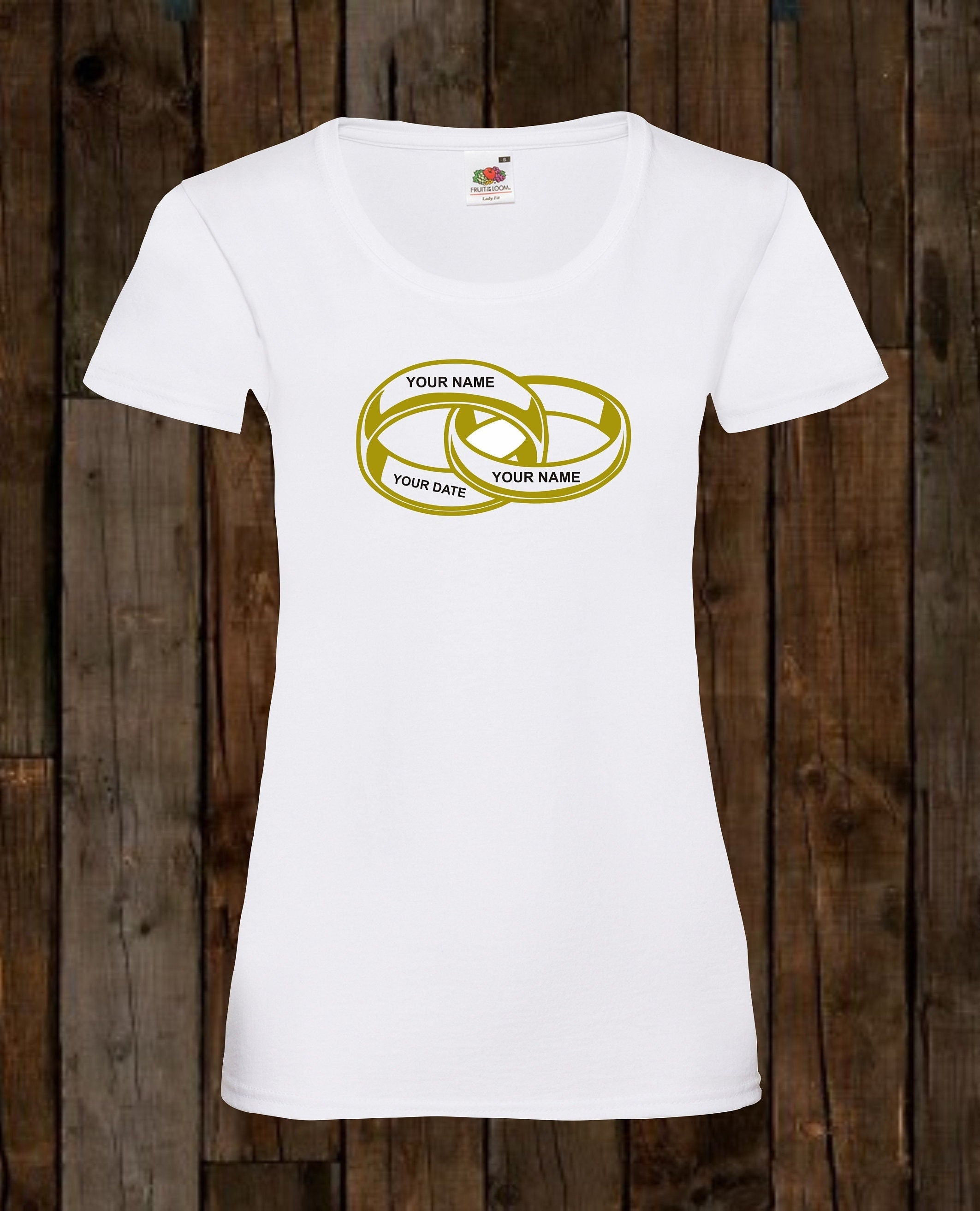 Wedding Gift for him for her Wedding anniversary present for couple Personalized your choice of text printed on t shirts men/woman