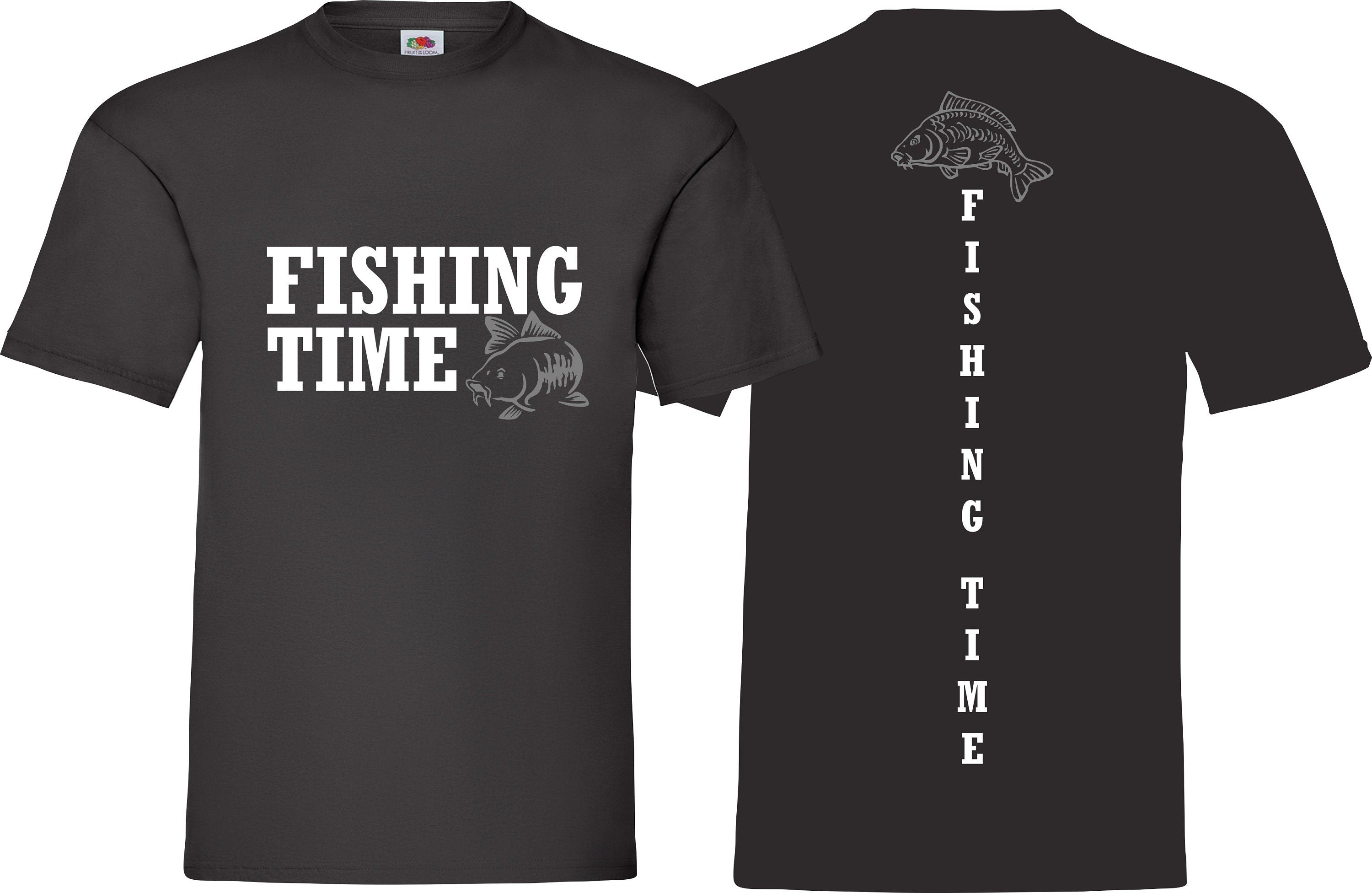 Fishing Time T shirt Fish Angling Unisex Christmas Present Hobbies Gift Top