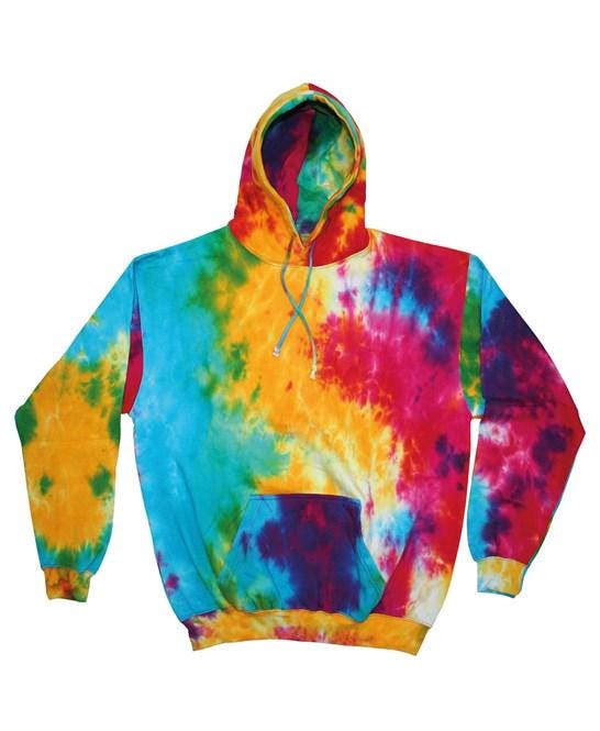 Rainbow tie-dye hoodie Unisex hoodie This simple and stylish classic hoodie in many vibrant colours 6 colours Pullover