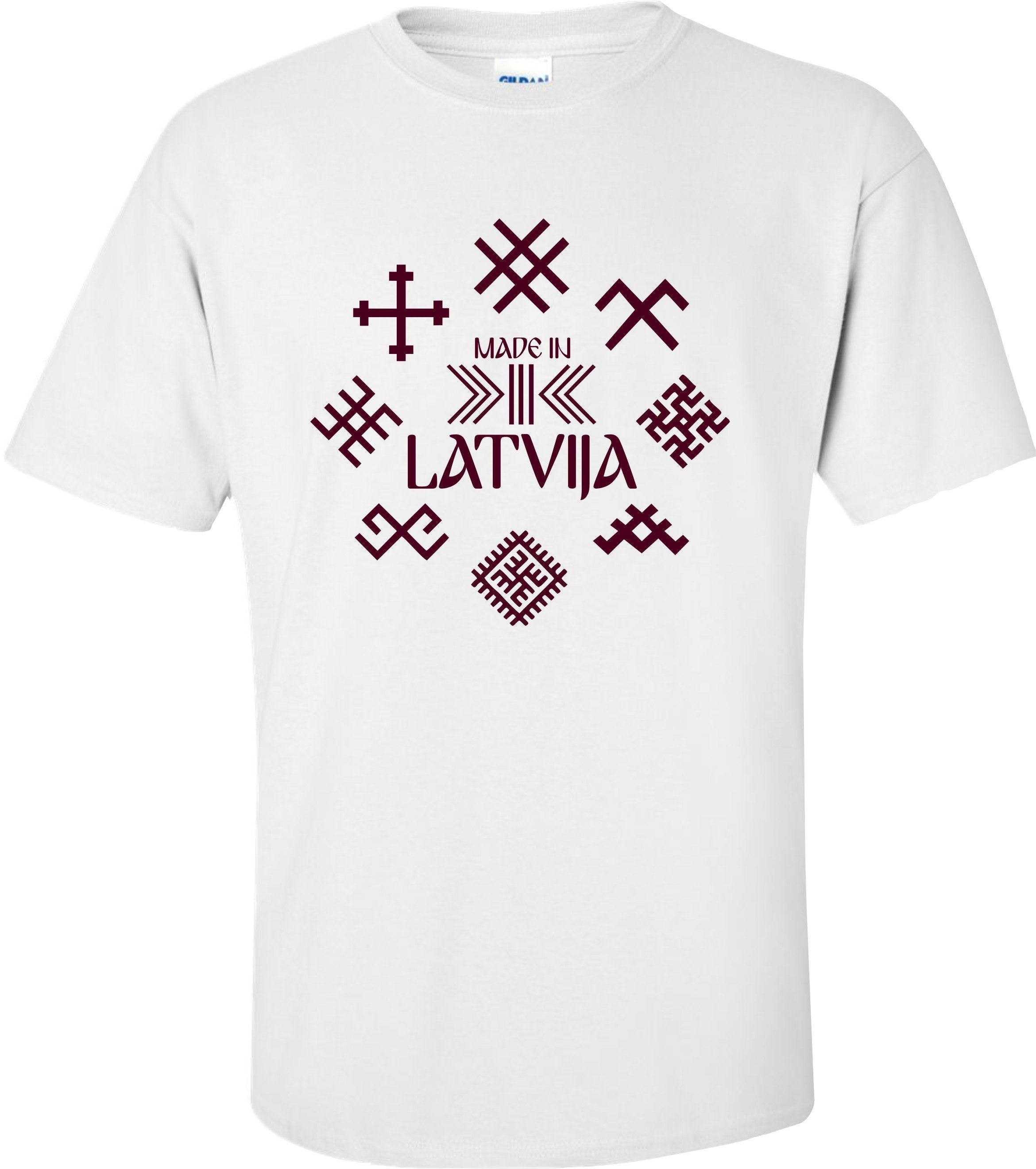 Made in Latvija, Latvian style Gift Present Souvenir t shirt TOP, Latvija t-krekls dāvana