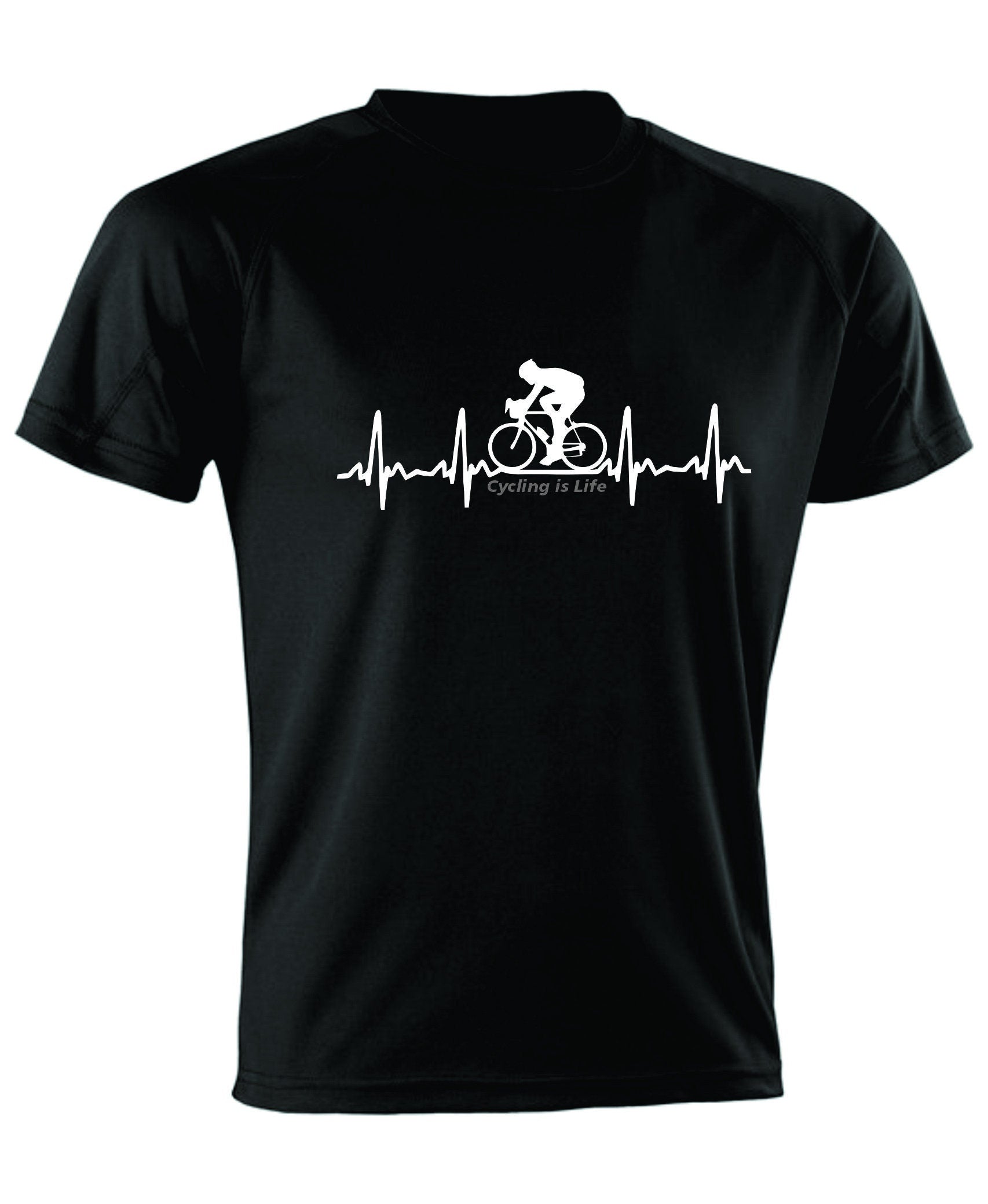 Heartbeat Cycling is Life Adult Bike Gift Bicycle Fan Gift Cycle T SHIRT UNISEX 100% Polyester 10 Colours (S-XXXL)