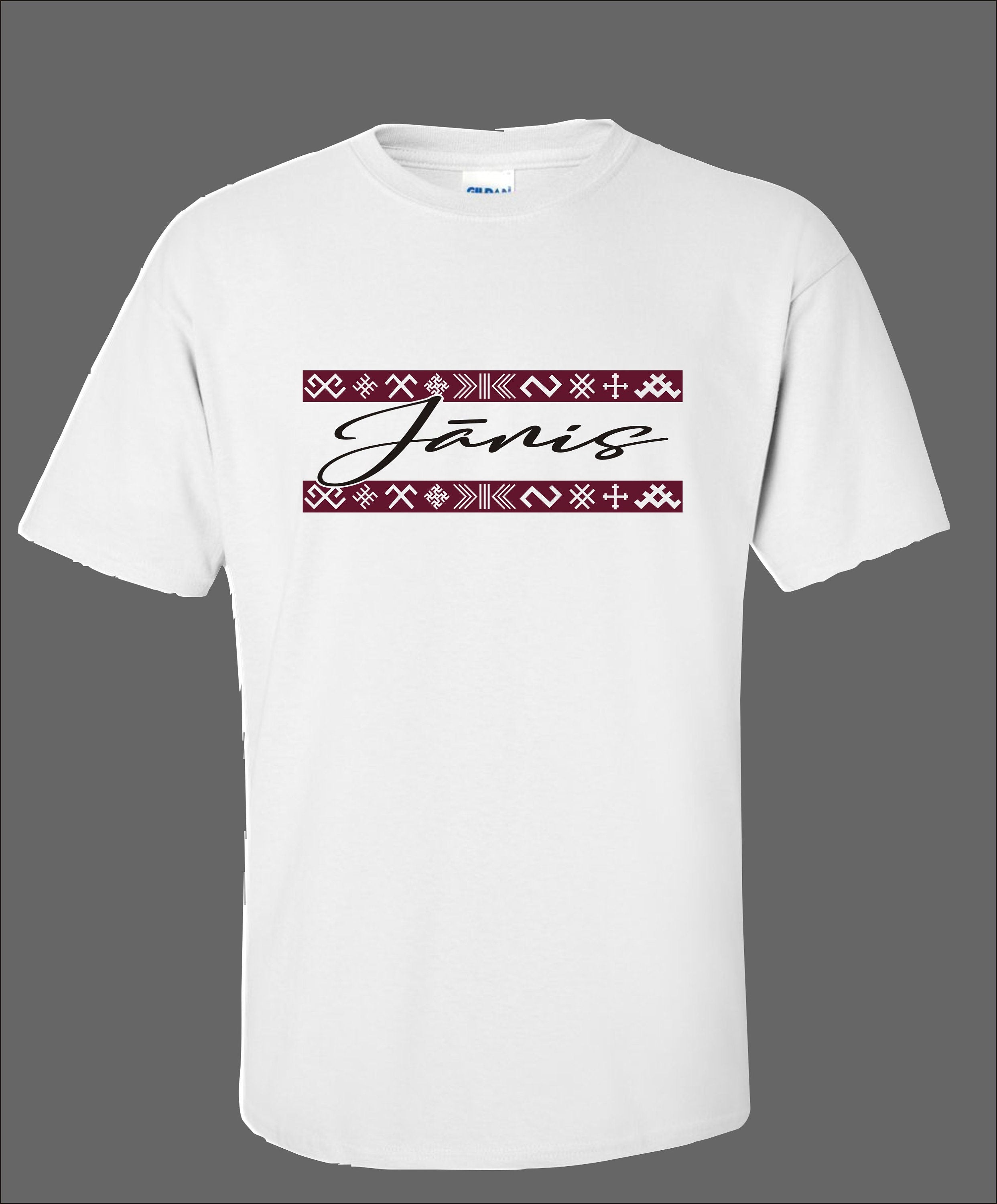 Līgo svētki Janis/Liga Latvian style name day personalised present T shirt Top Latvija t-krekls vārda diena dāvana