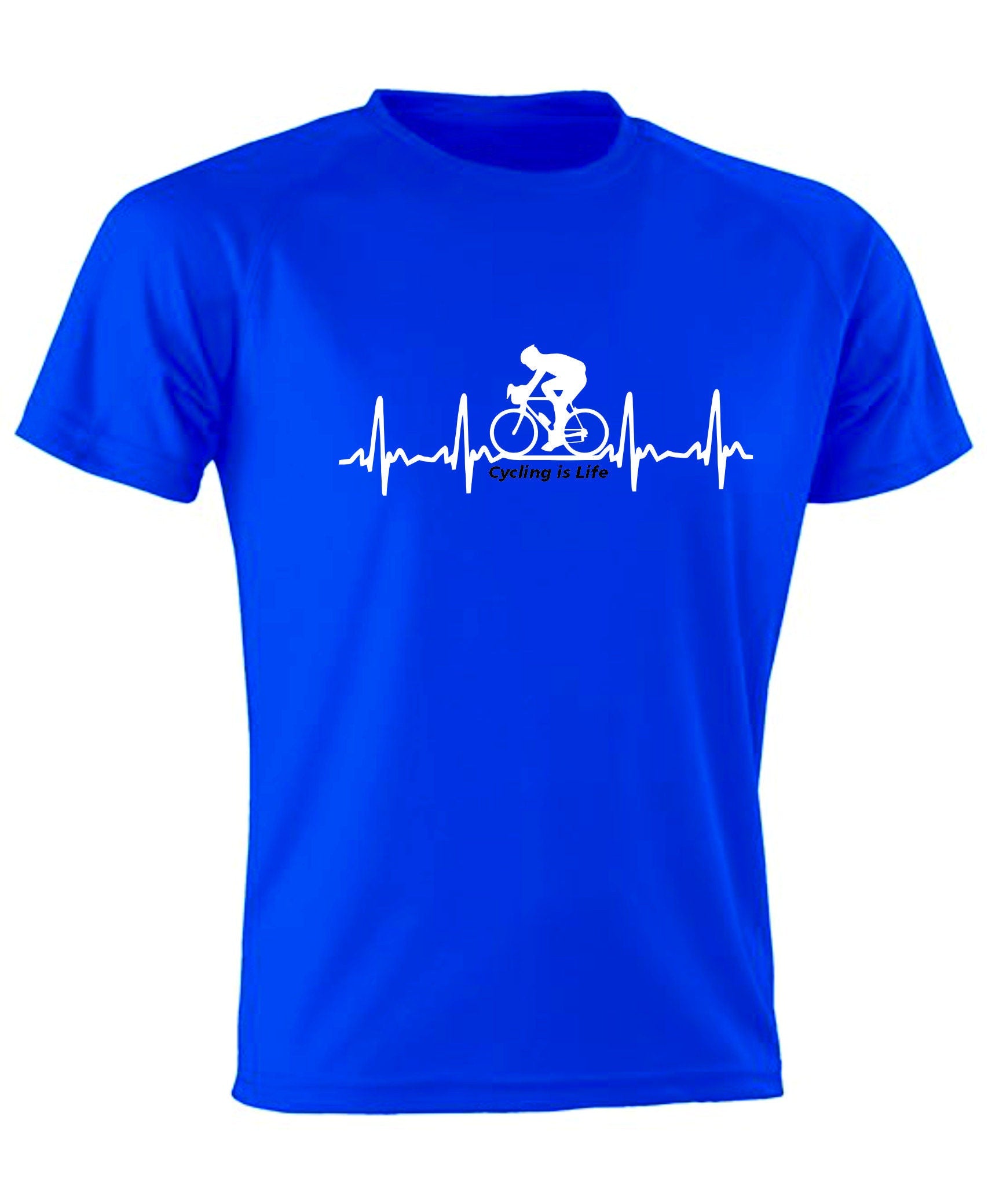 Heartbeat Cycling is Life Adult Bike Gift Bicycle Fan Gift Cycle T SHIRT UNISEX 100% Polyester 10 Colours (S-XXXL)