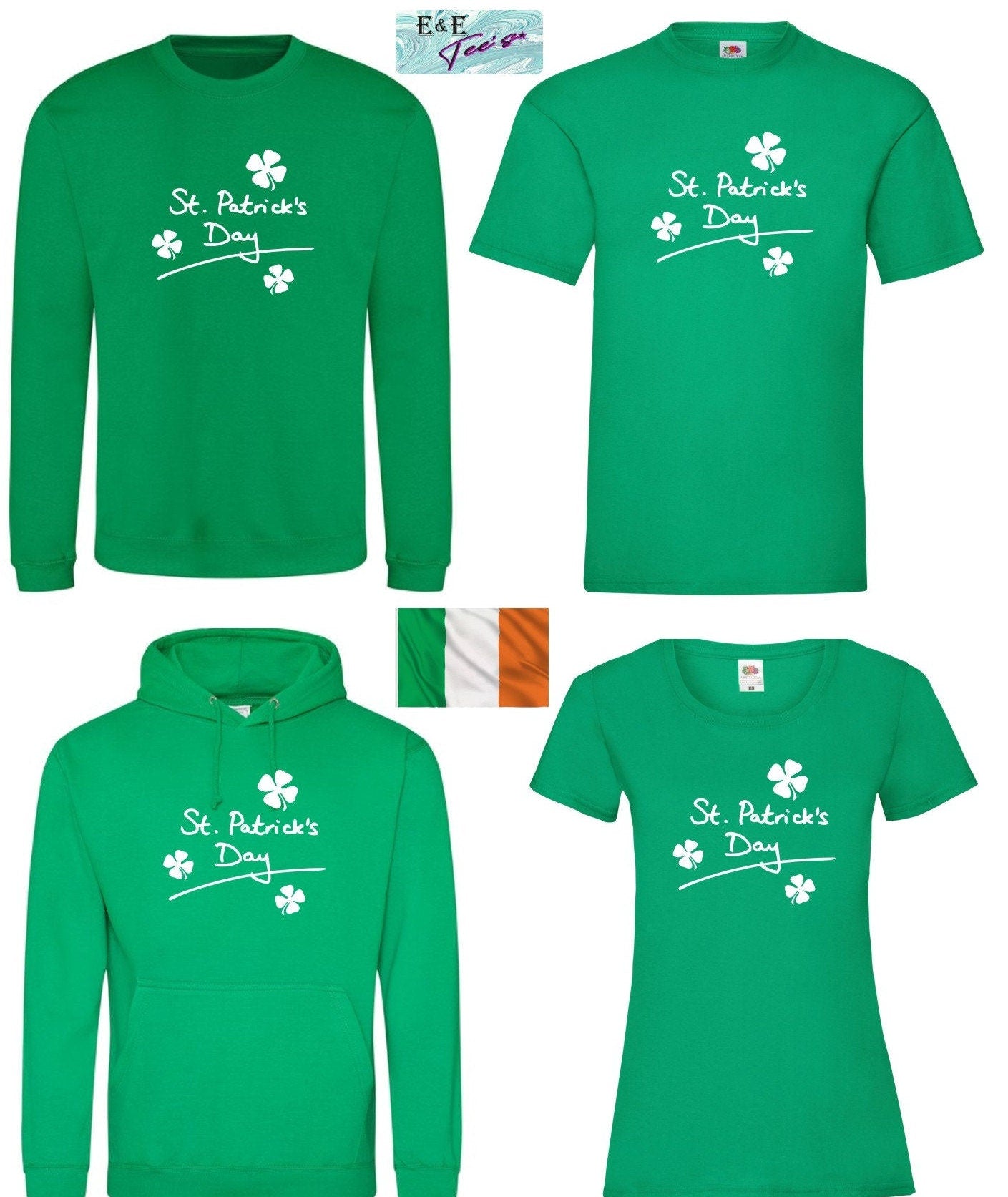 Saint Patricks Day Irish Hoodie / Sweatshirt / T shirt Unisex St Patrick's Day Ireland Mens Ladies Top