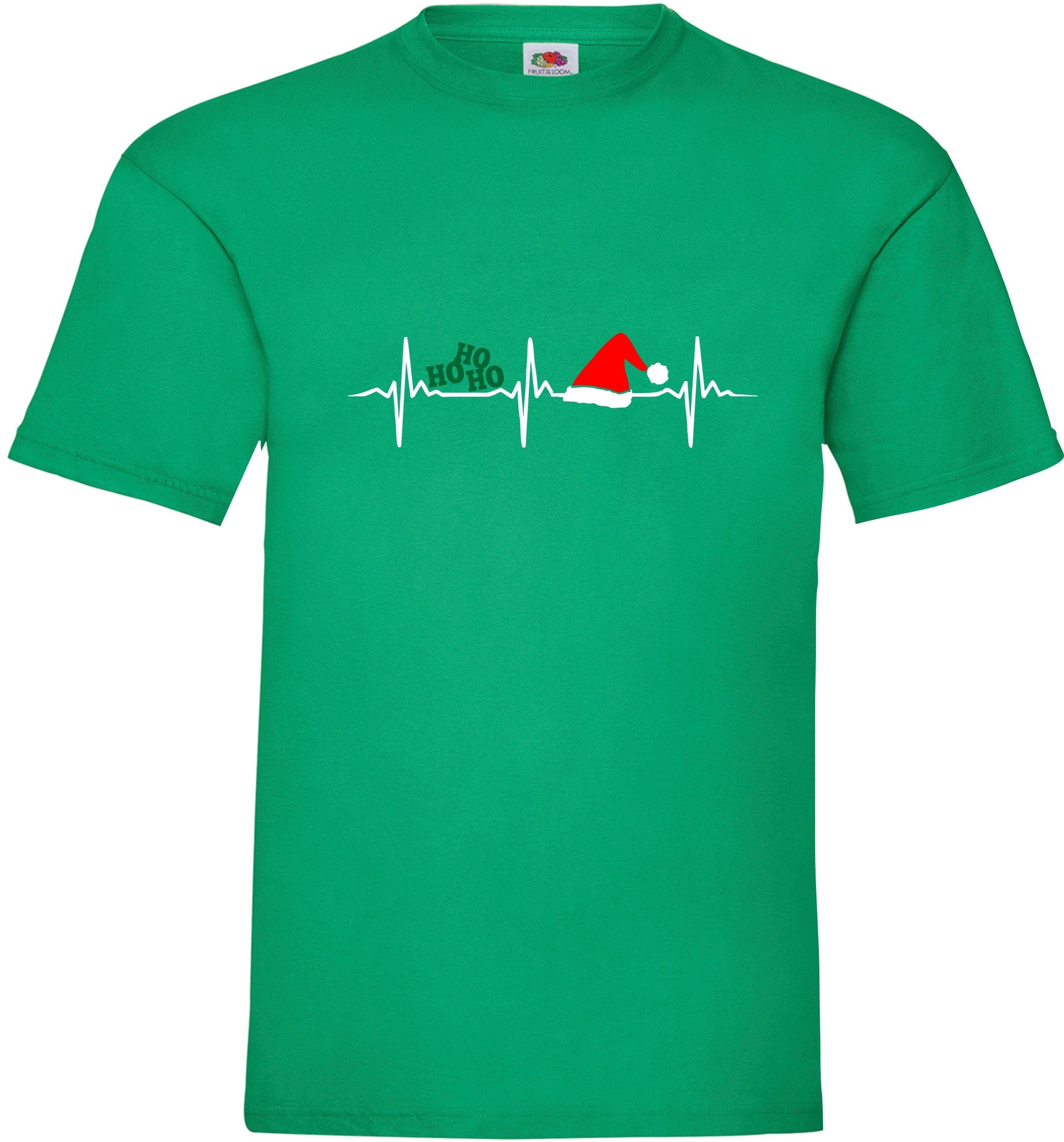 Merry Christmas Heartbeat Santa Top Tee Unisex Kids / Adults Top present gift