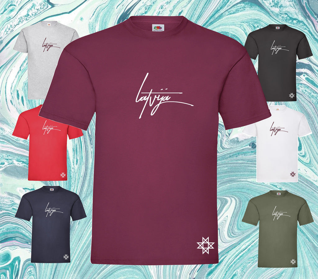 Latvija printed t-shirt Latvian Mens Patriotic Dāvana Latvija t krekls