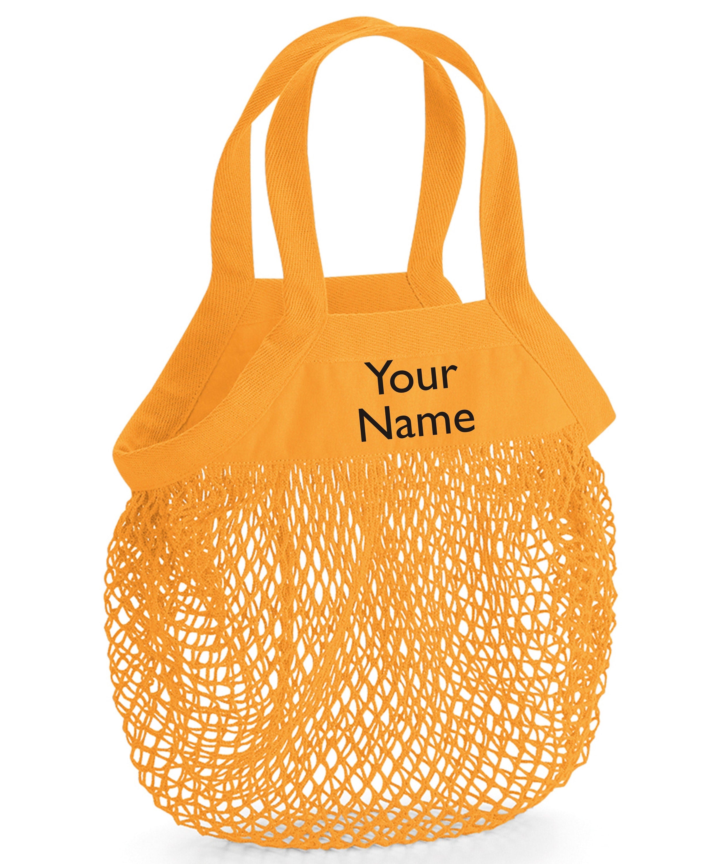 Organic Cotton Mesh 10L Reusuable Grocery Shopping Bag For Life with personalized name Gift Present