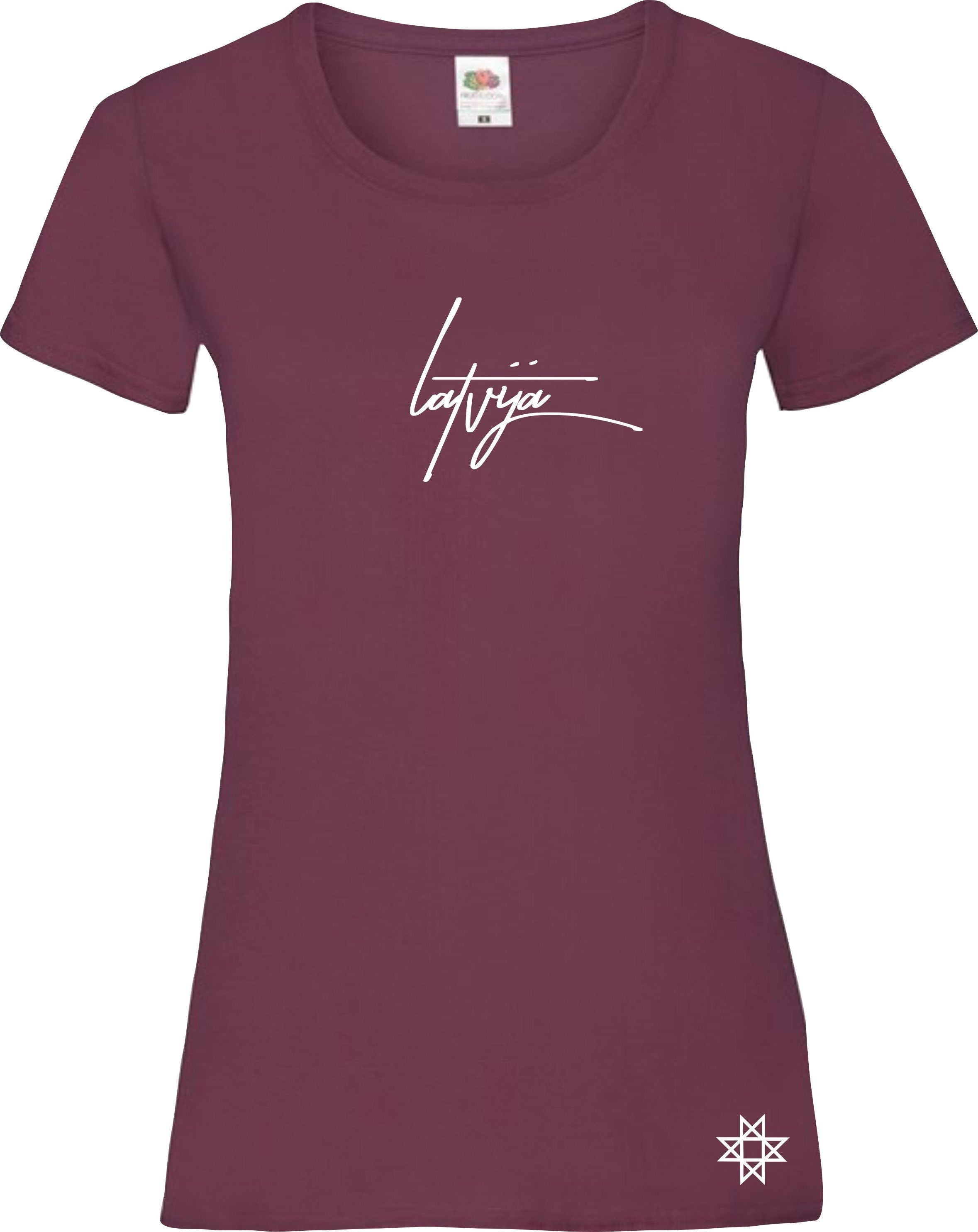 Latvija lady fit printed t-shirt, Latvia, Latvian style patriotic Latviete t-krekls dāvana