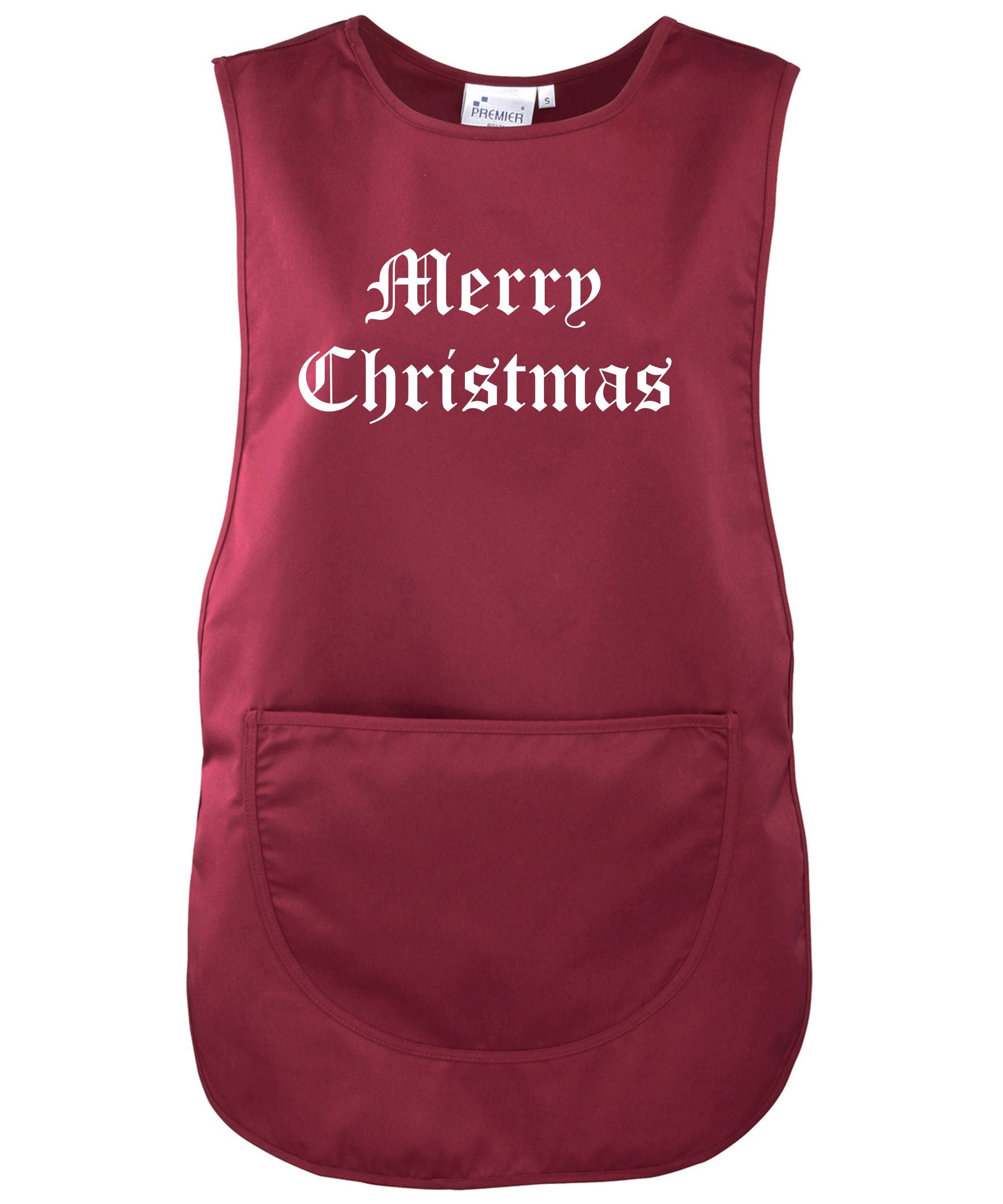 Tabard Apron Merry Christmas Santa's helper with pocket Premier Cleaning Unisex Workwear