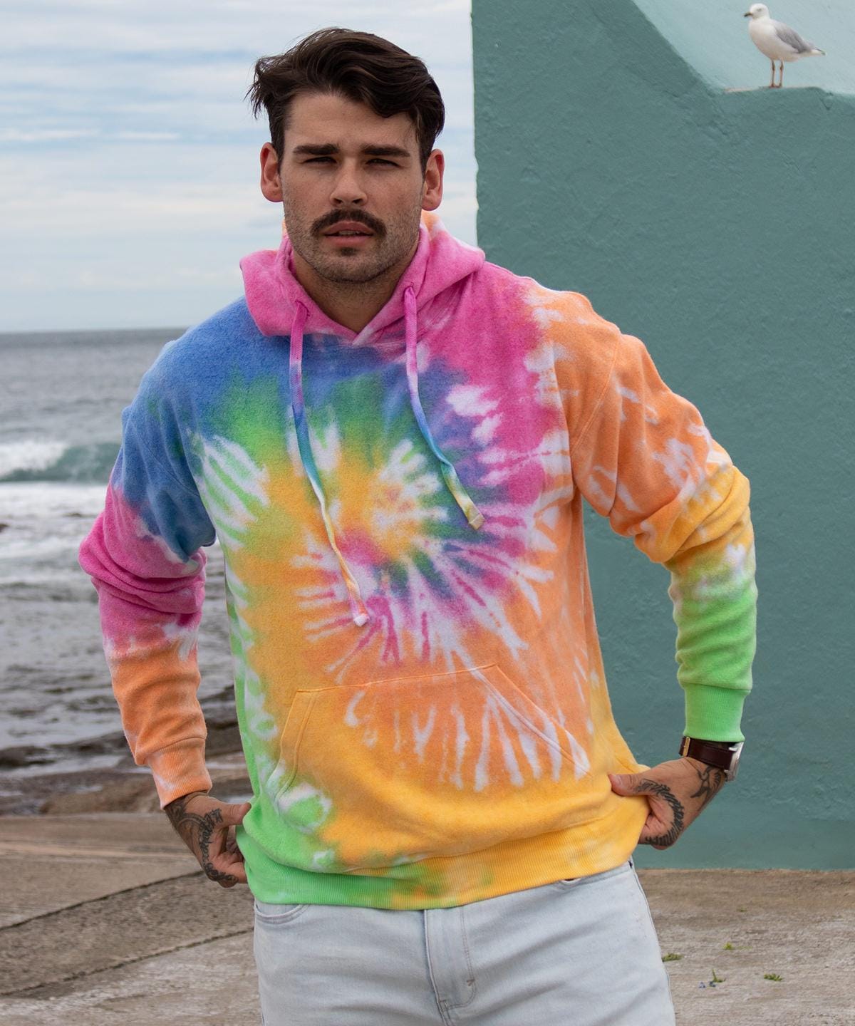 Rainbow tie-dye hoodie Unisex hoodie This simple and stylish classic hoodie in many vibrant colours 6 colours Pullover