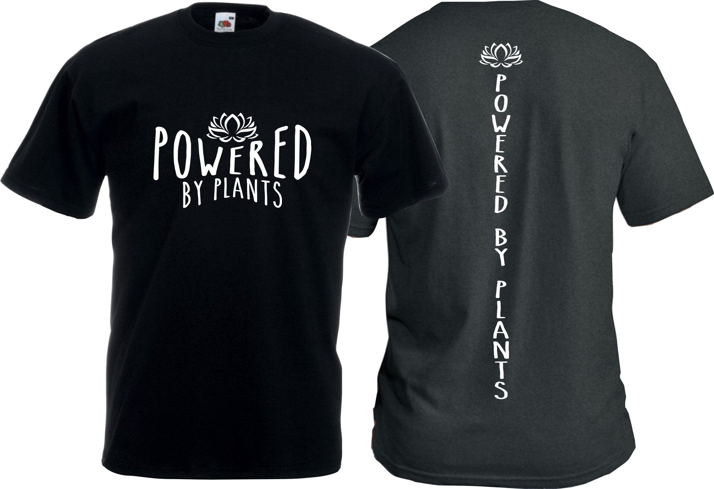 Powered By Plants Unisex T shirt Vegan Vegetarian Animal Lover