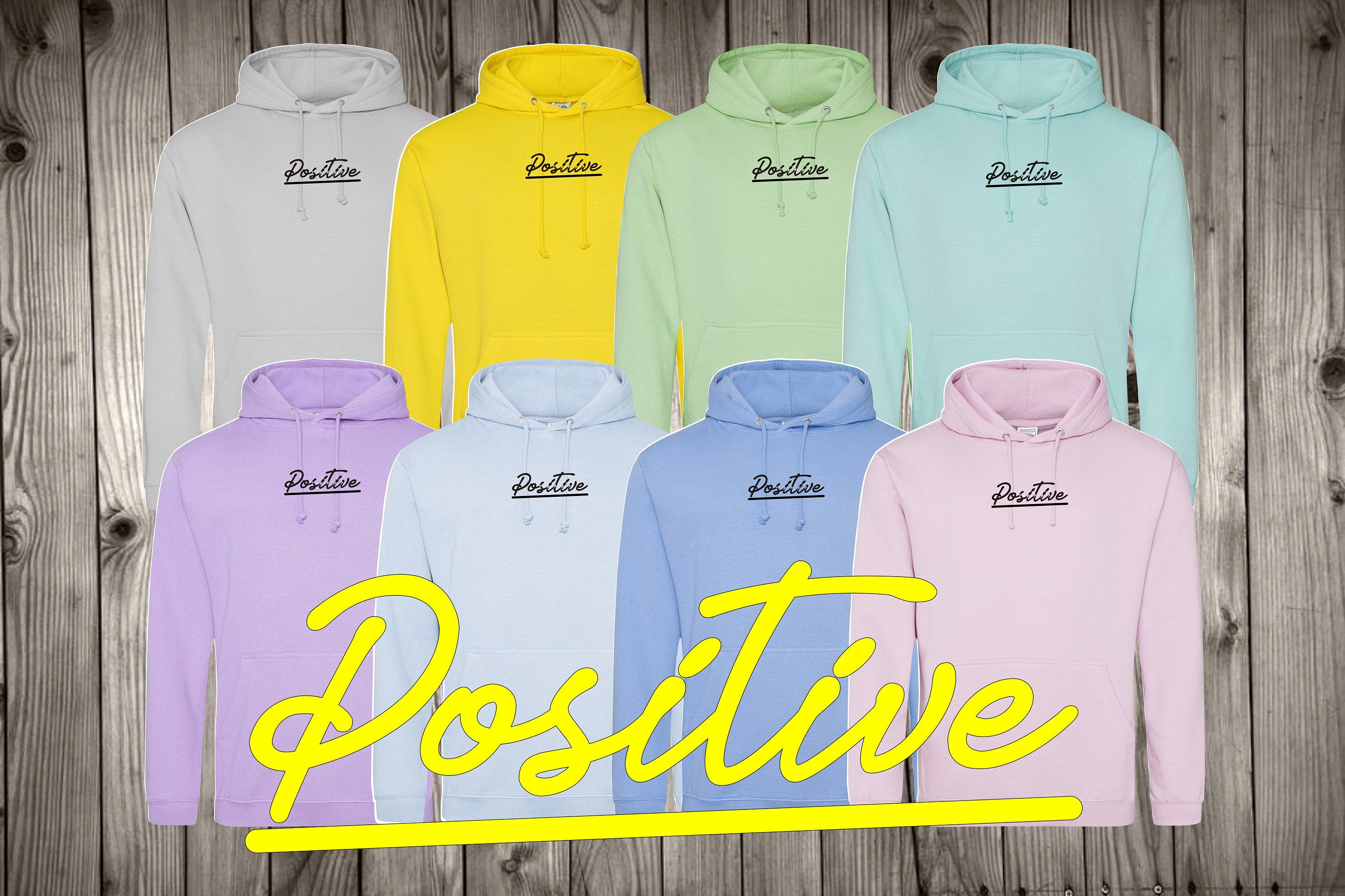 Positive Hoodie Good Vibes only Keep Positive Unisex Hooded jumper