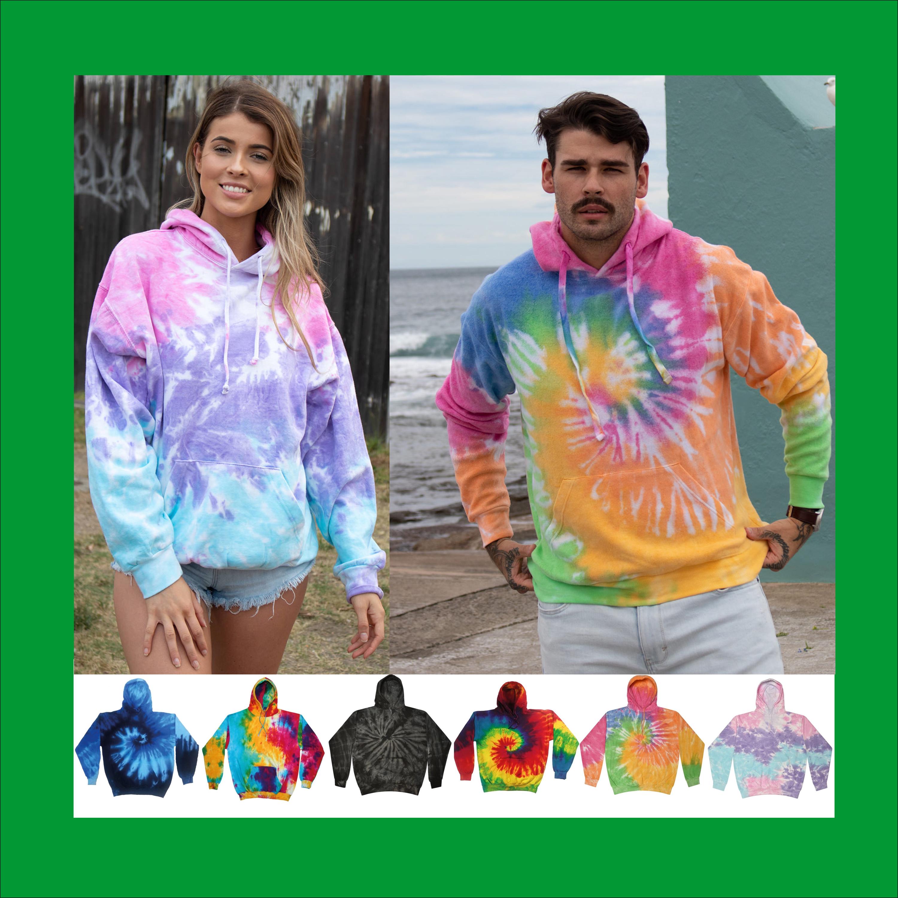 Rainbow tie-dye hoodie Unisex hoodie This simple and stylish classic hoodie in many vibrant colours 6 colours Pullover