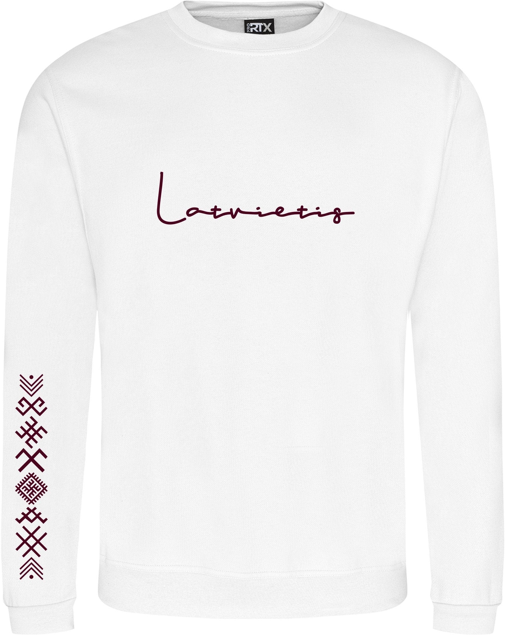 Latvietis Latviete Latvija jumper Latvia symbol print on sleeve ornamenti  For him For her Unisex Sweatshirt Gift Present S-XXXXXL