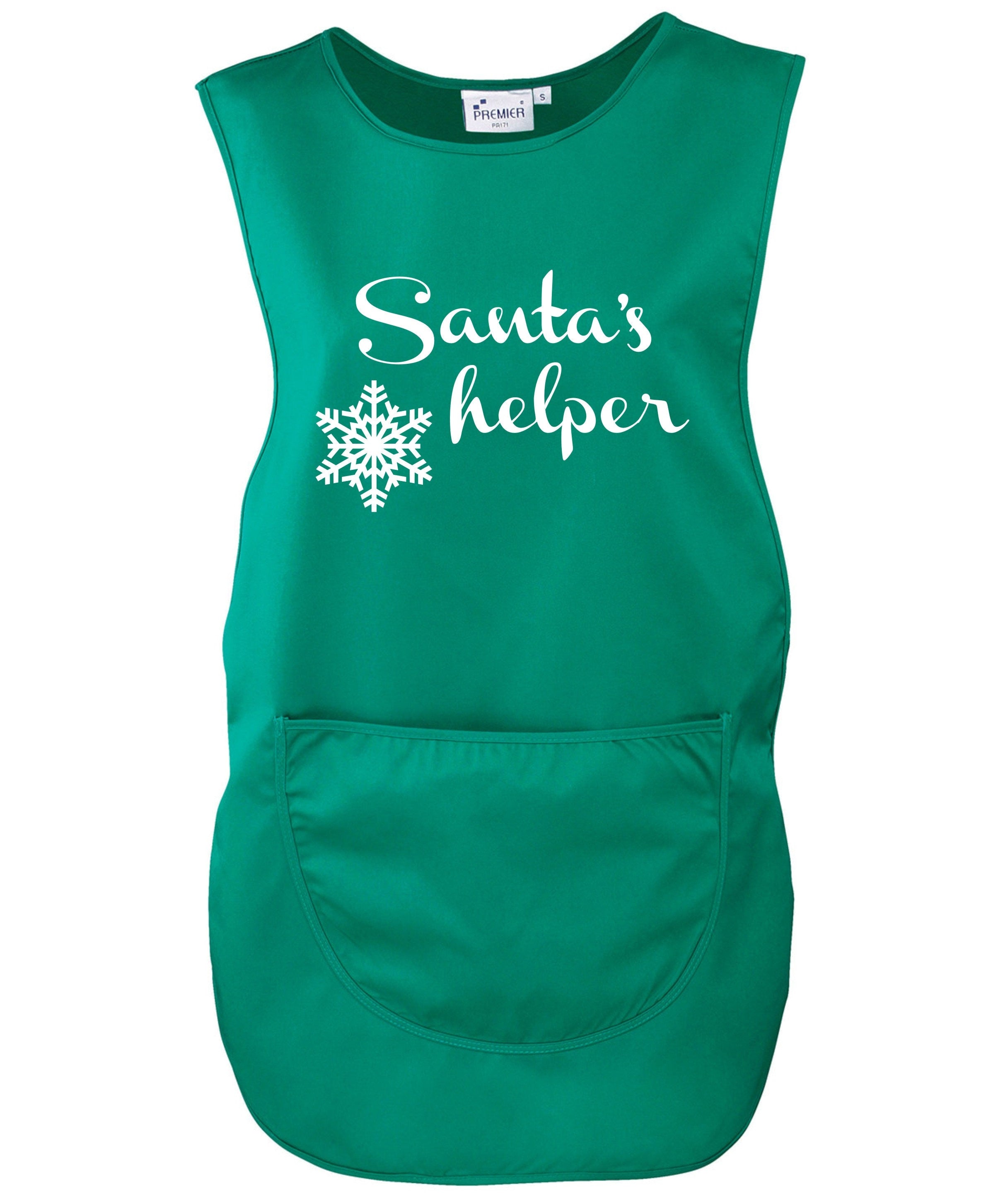 Tabard Apron Merry Christmas Santa's helper with pocket Premier Cleaning Unisex Workwear