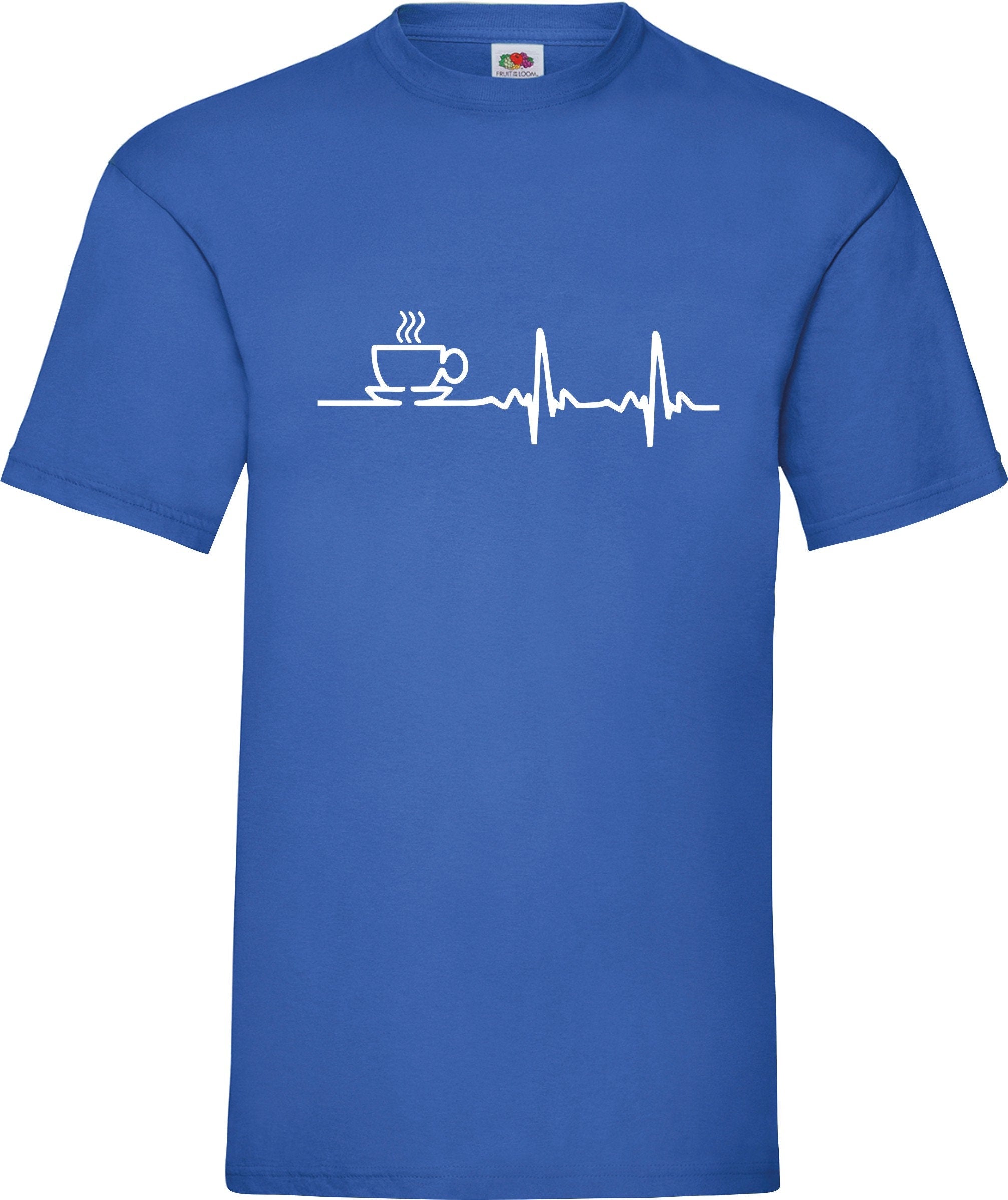Love coffee tea cup addict heartbeat printed unisex adult gift t-shirt Tee Top